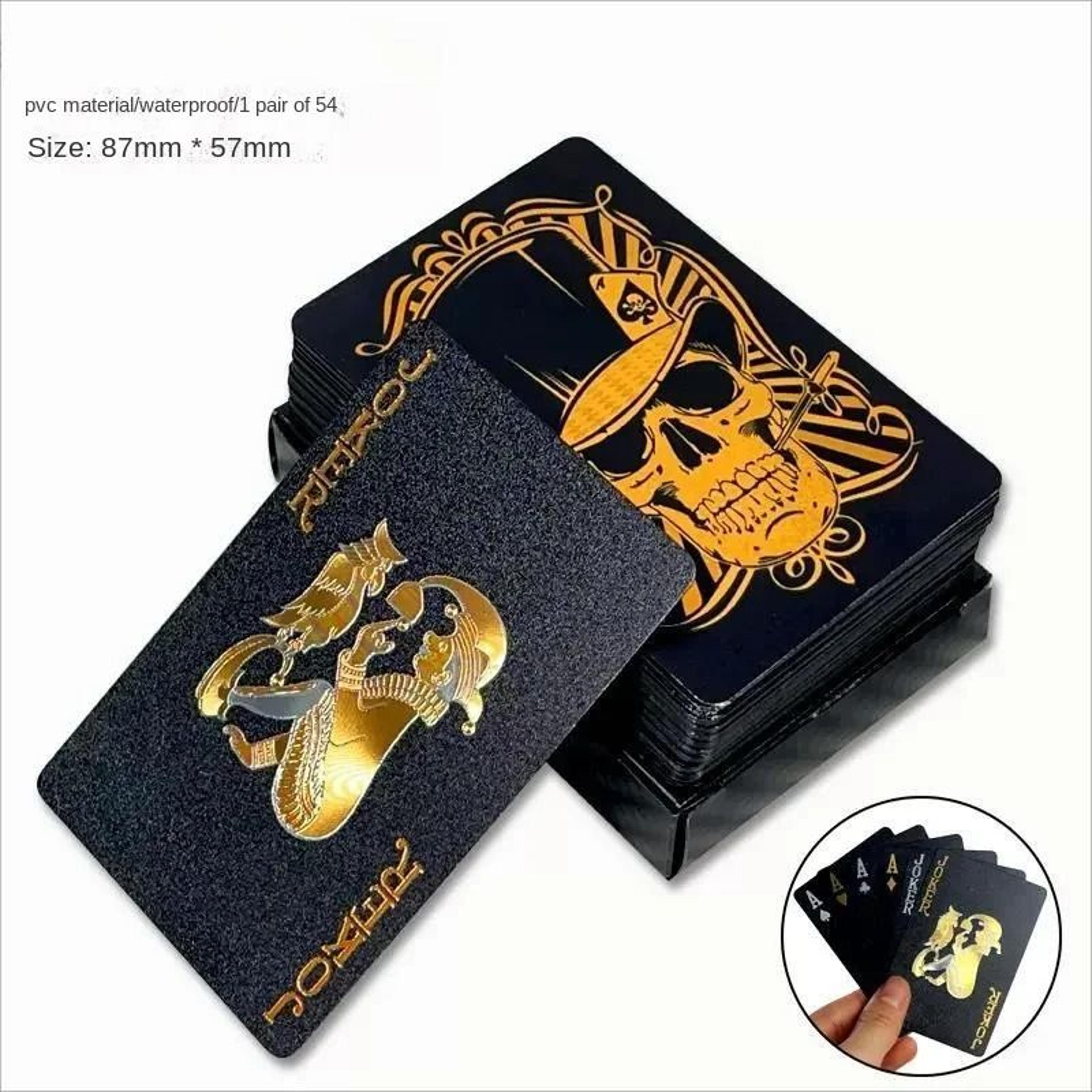 Black Gold Waterproof Playing Cards Poker Set 7