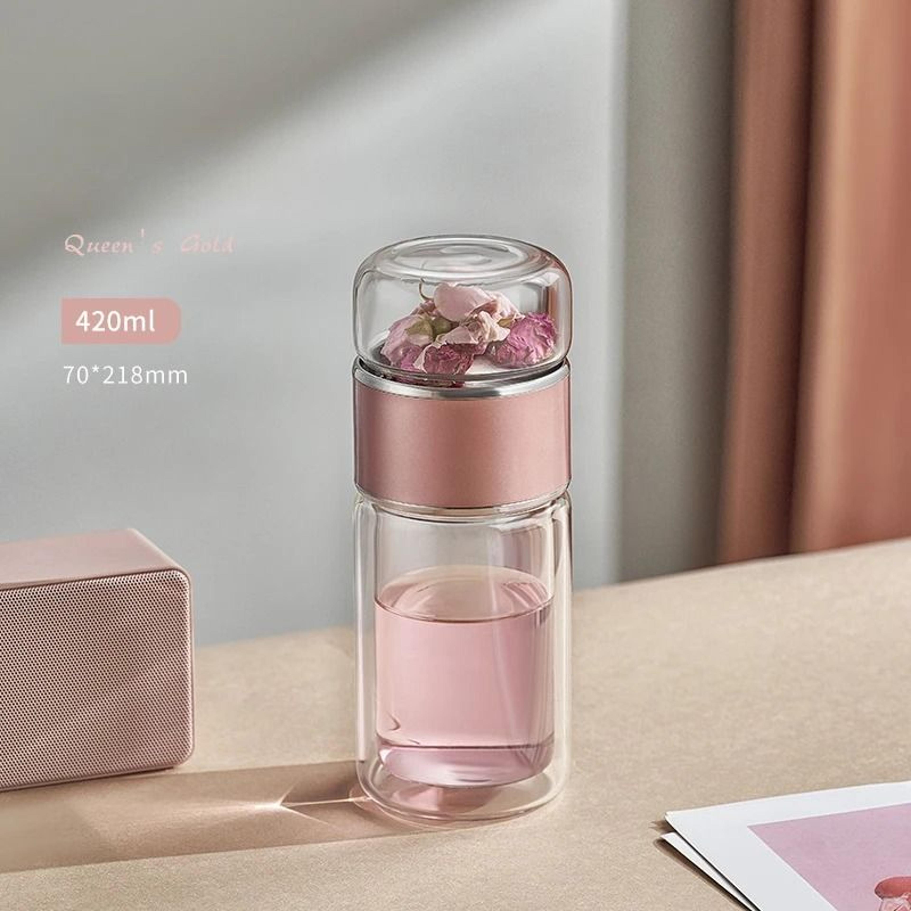 Double Wall Glass Tea Tumbler With Infuser 9