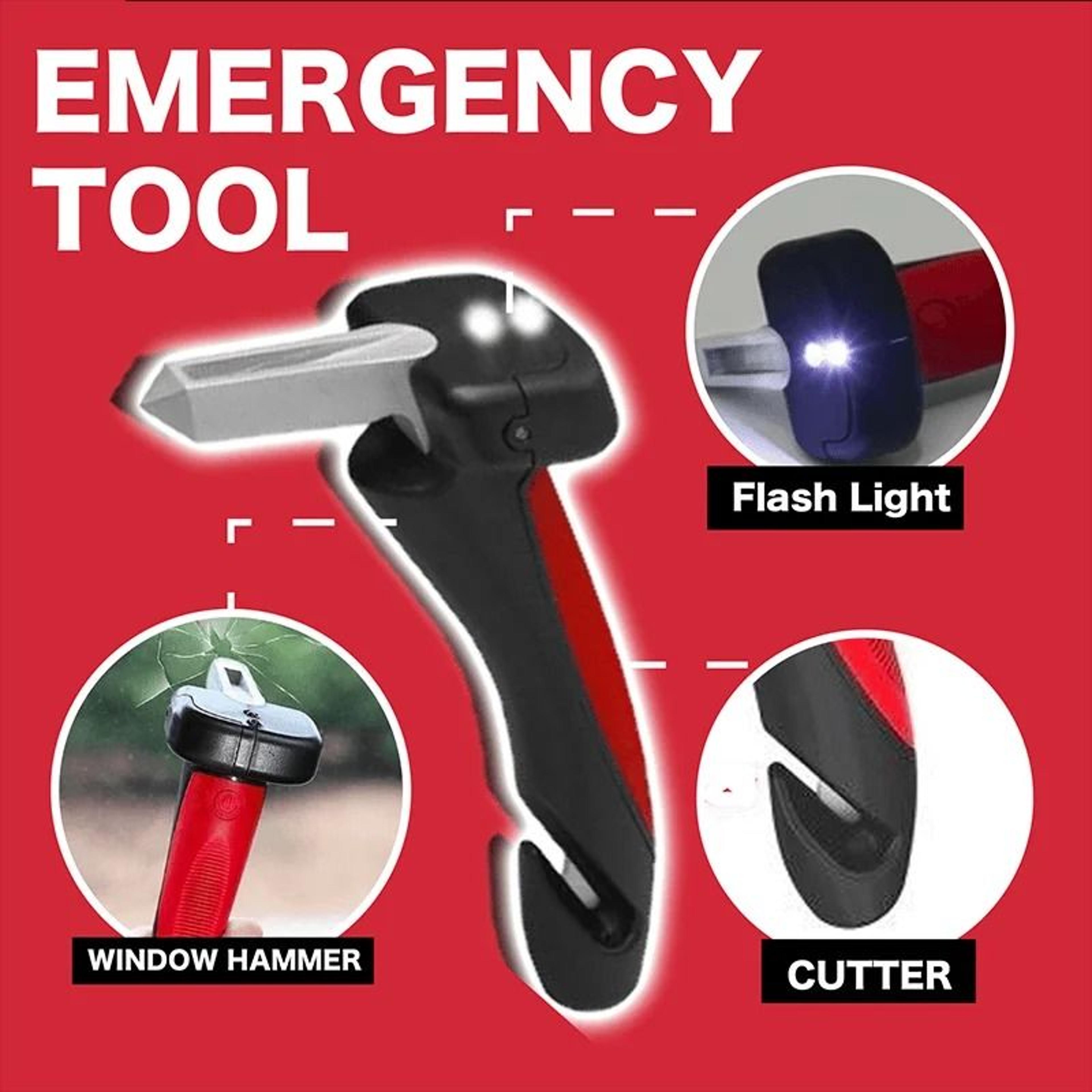 Universal 4 In 1 Car Safety Handle Emergency Escape Hammer With LED Light 5