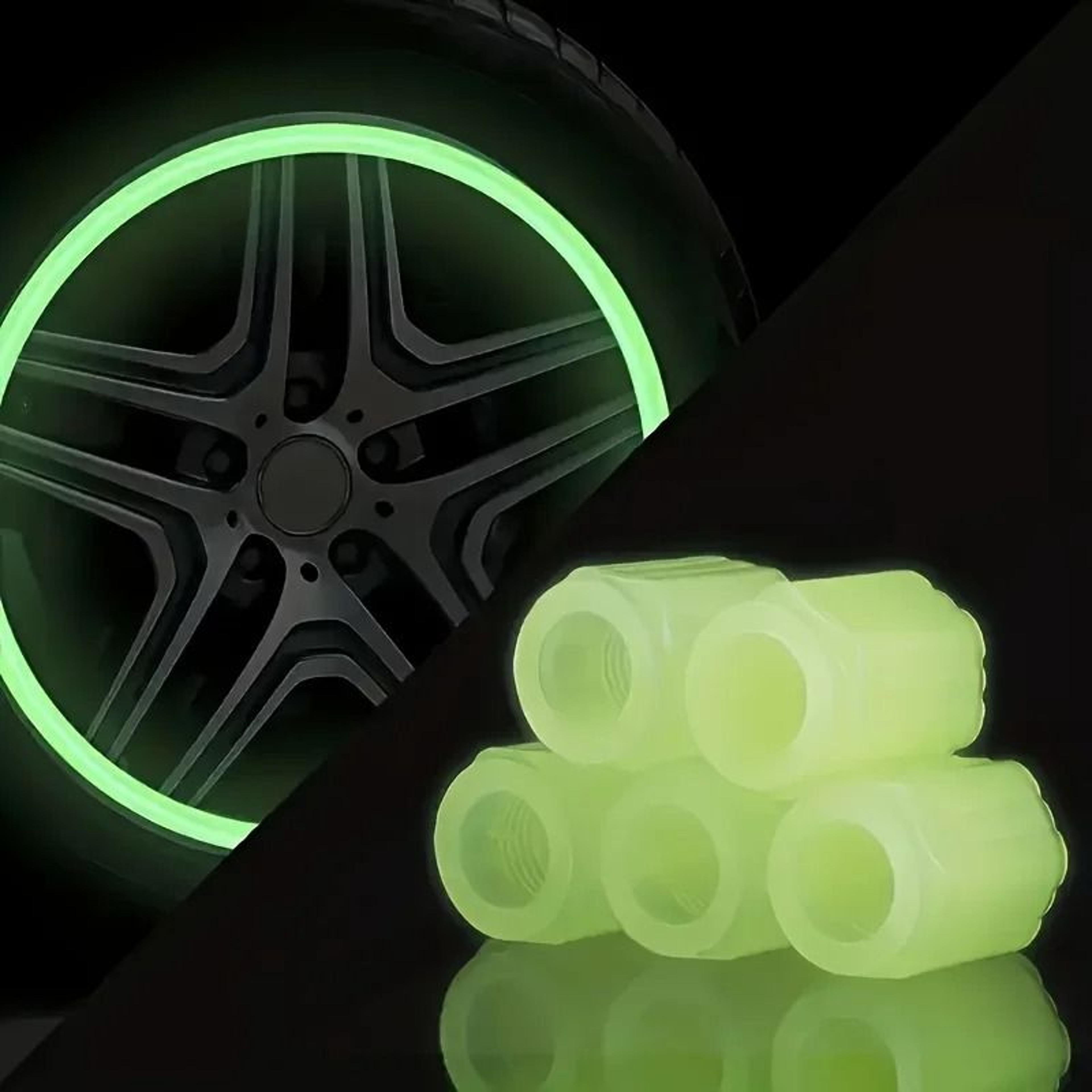 Glow In The Dark Hexagonal Tire Valve Stem Caps For Cars Motorcycles And Bicycles 3