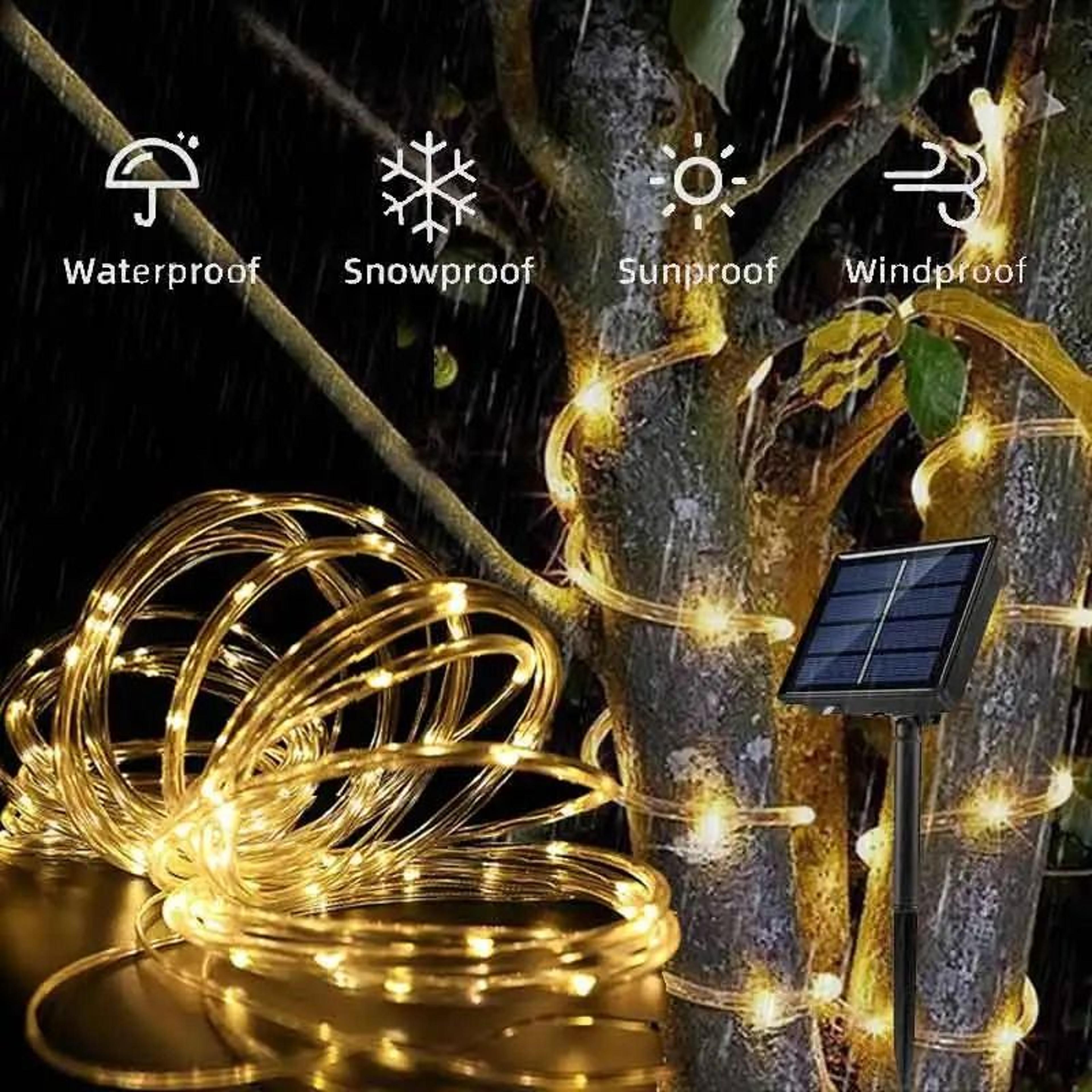 Solar LED Rope Lights Waterproof Outdoor String Lights With 8 Lighting Modes 1