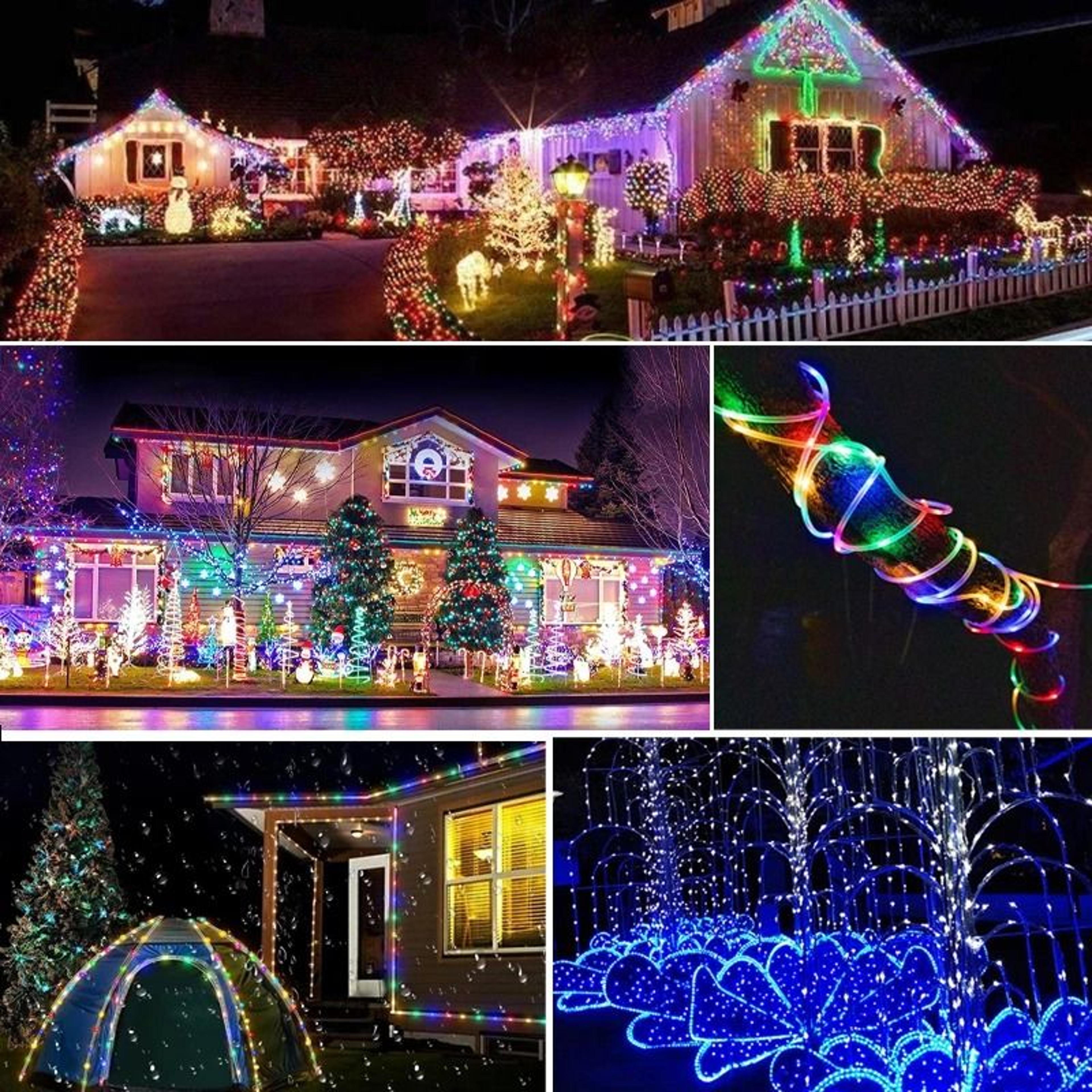 Solar LED Rope Lights Waterproof Outdoor String Lights With 8 Lighting Modes 4