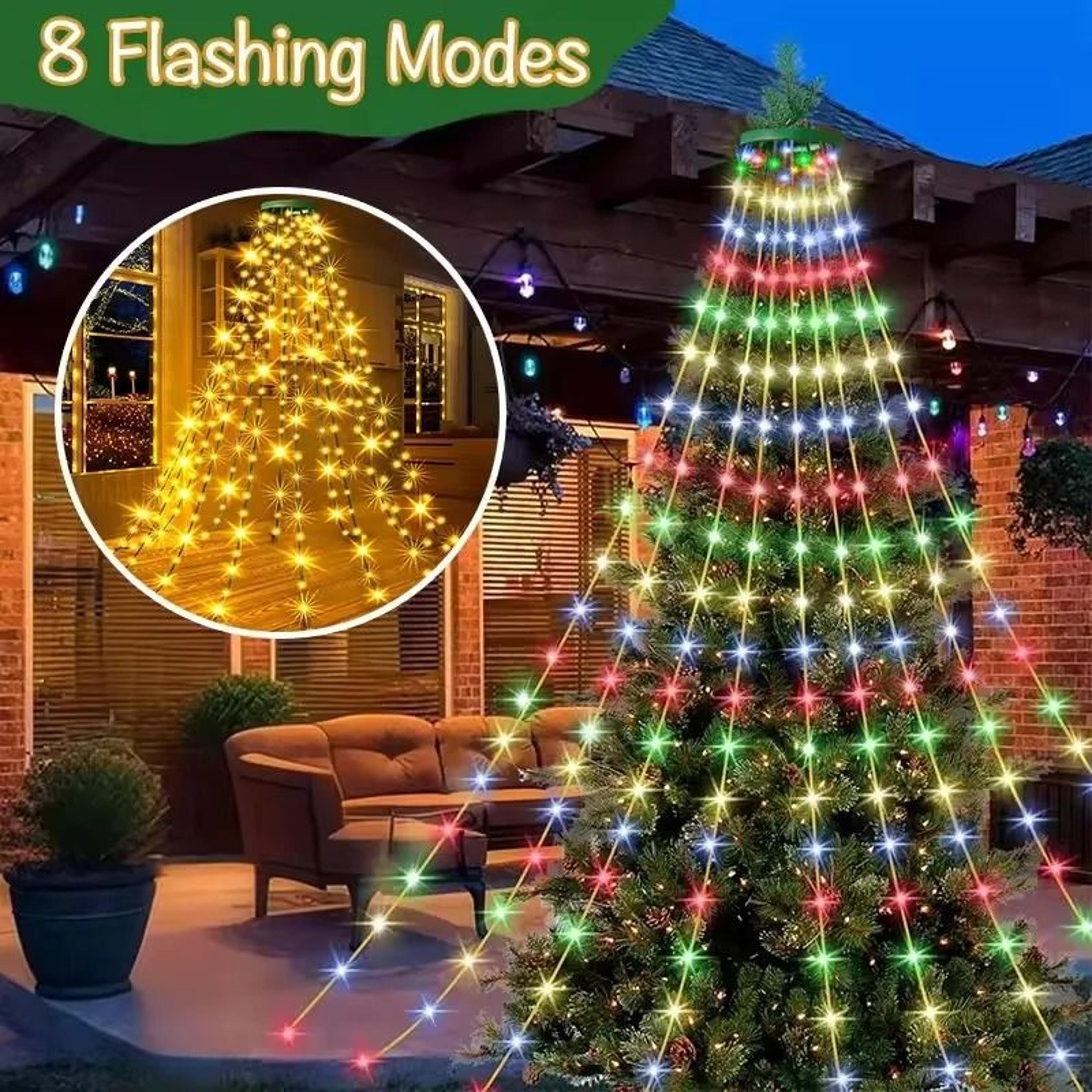 led christmas tree topper waterfall lights waterproof holiday tree decoration