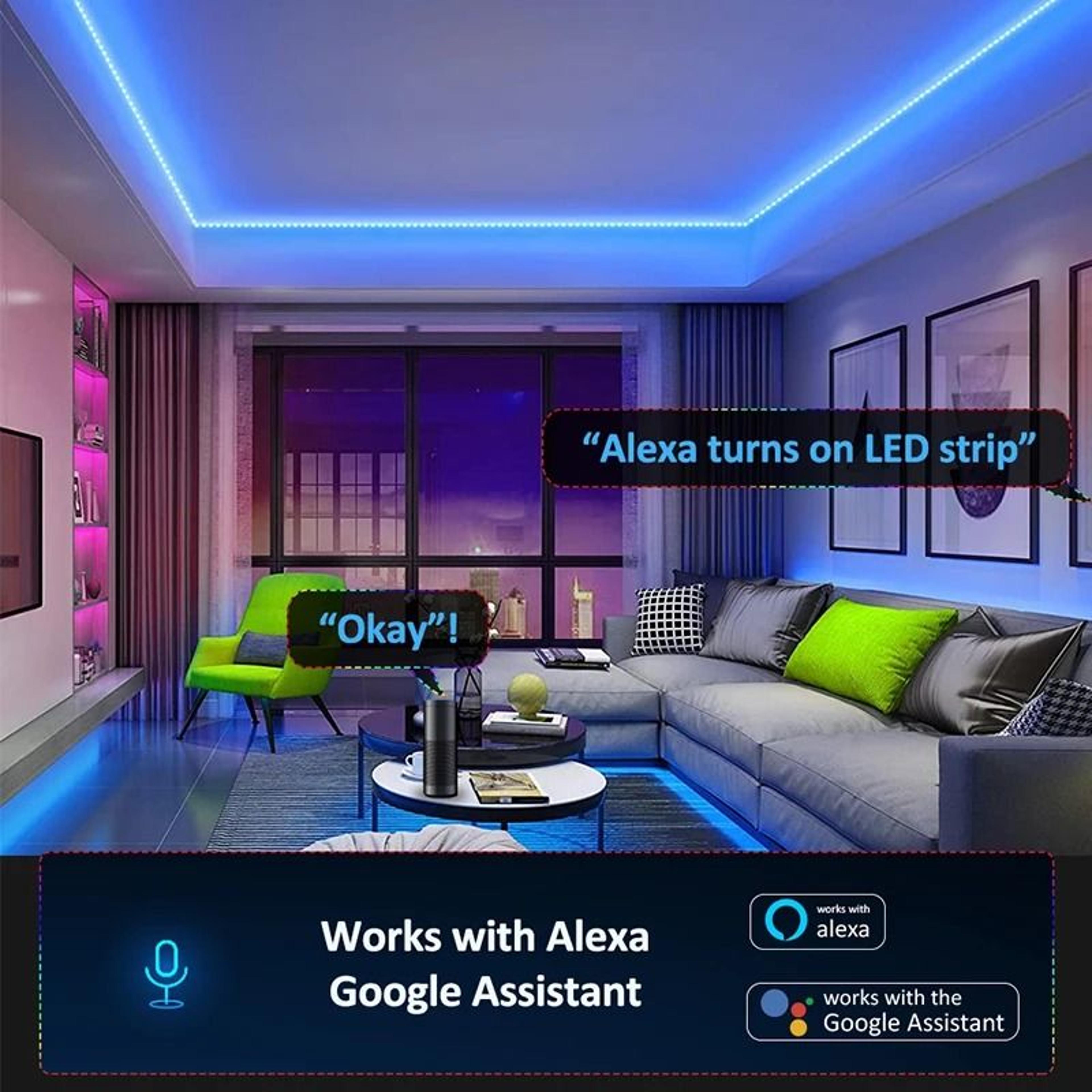 TUYA RGBIC Neon LED Strip Lights With Music Sync Smart App Controlled Room Lighting 4