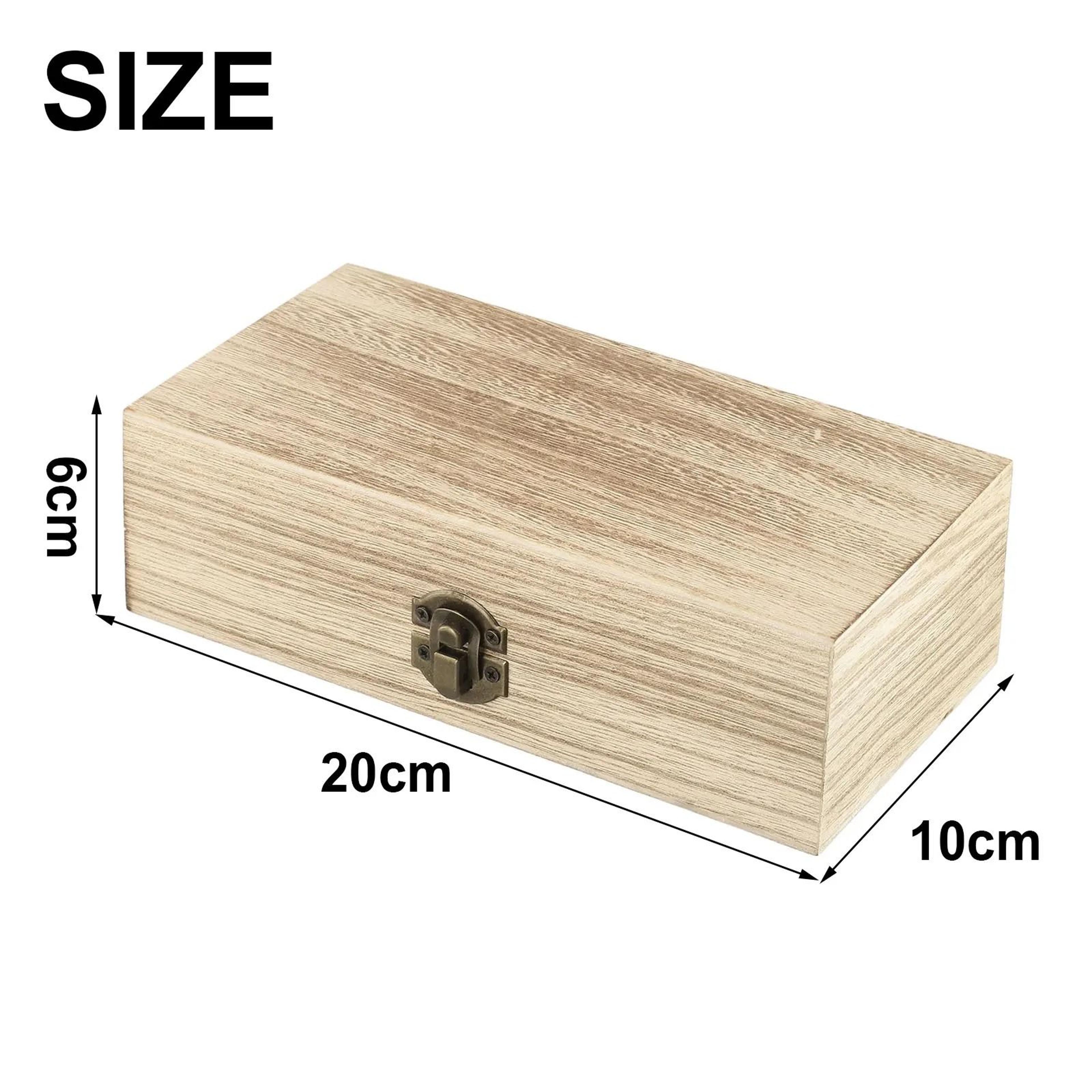 Rustic Wooden Storage Box With Lock For Jewelry Keepsakes  Desktop Organization 3