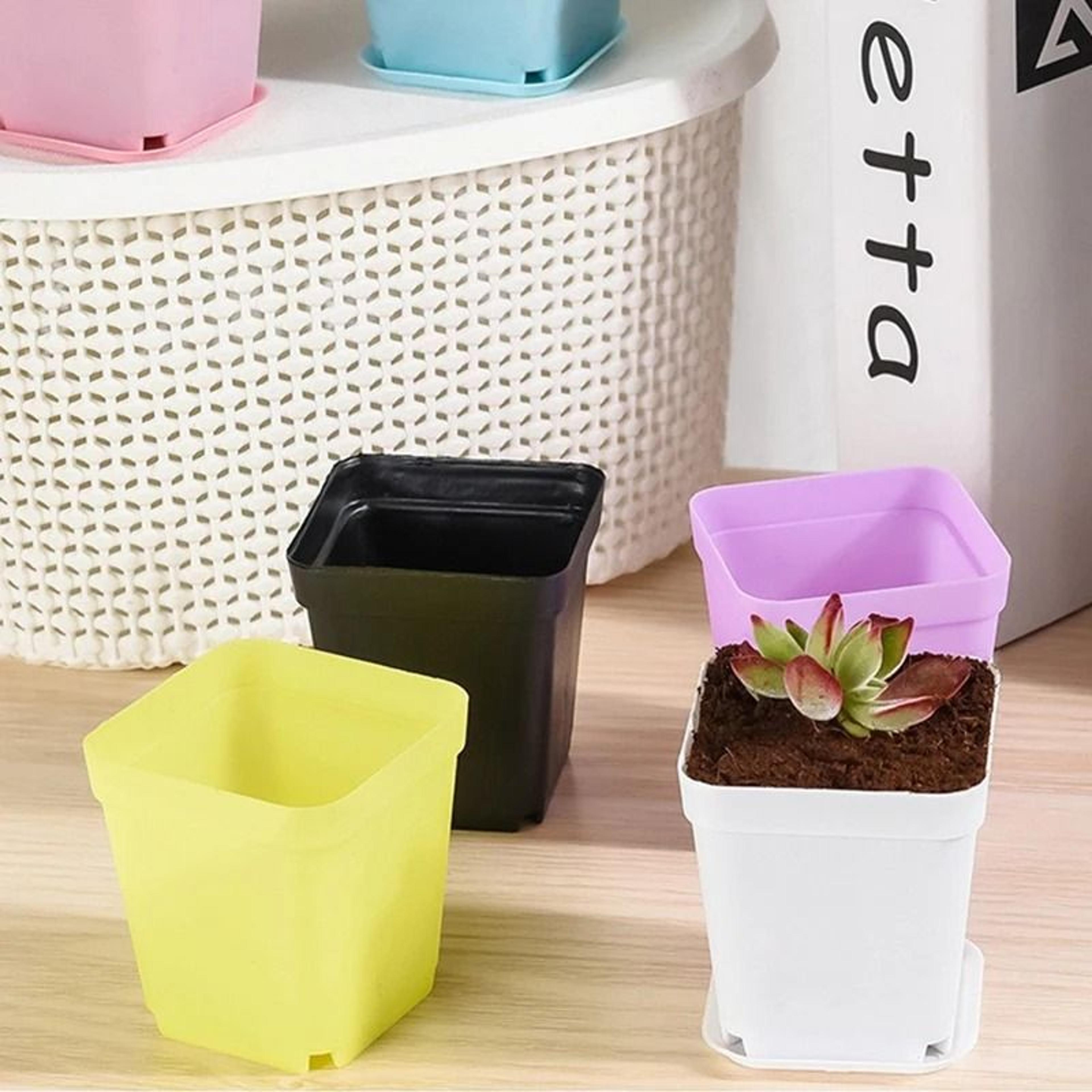 20 Piece Mini Colorful Succulent Plant Pots Set Indoor Outdoor Planters With Drain Trays For Cactus 3