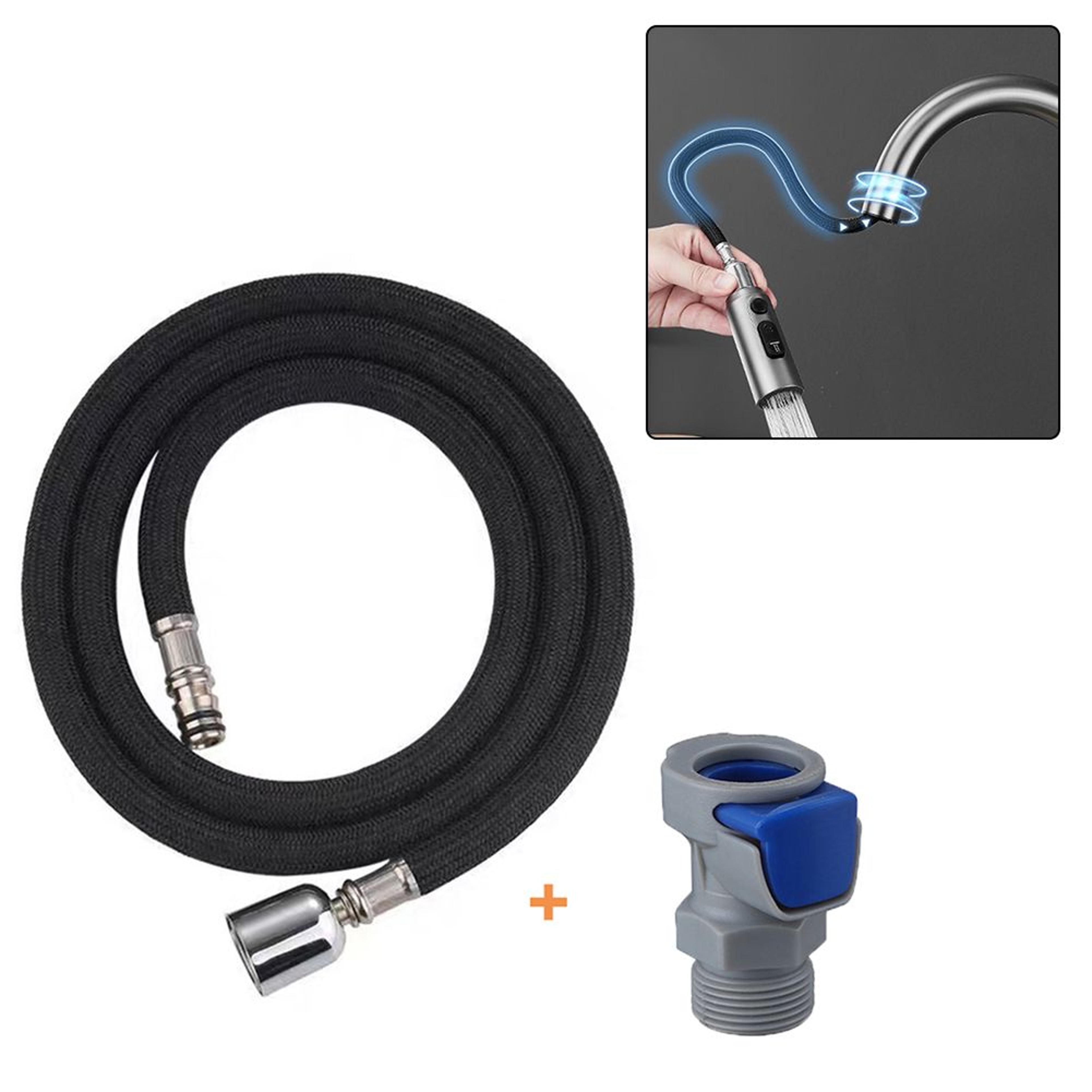 flexible pull out faucet hose for smooth 360 degree kitchen use