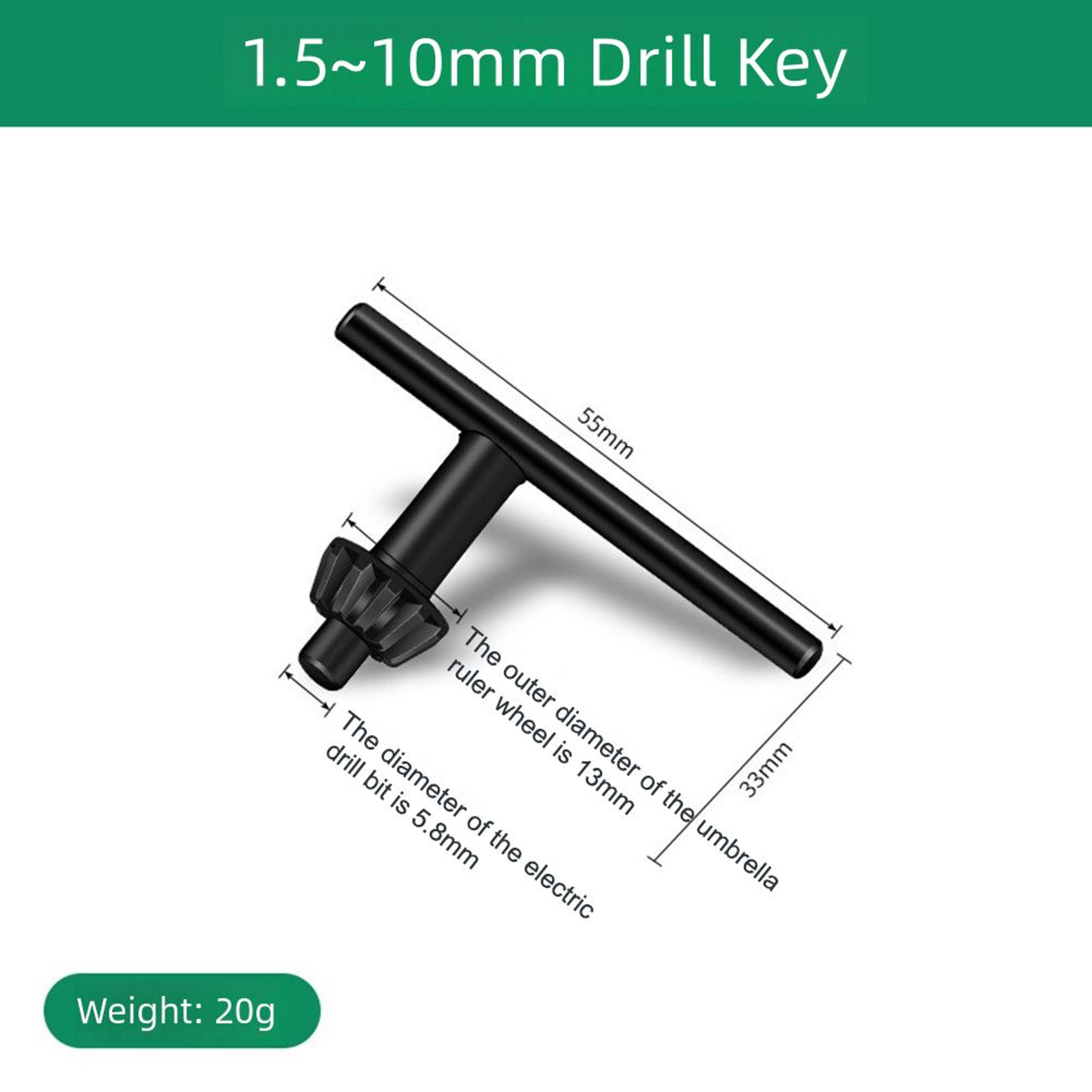 Universal Steel Drill Chuck Key Wrench Set For Electric Hand Drills And Lathes 5