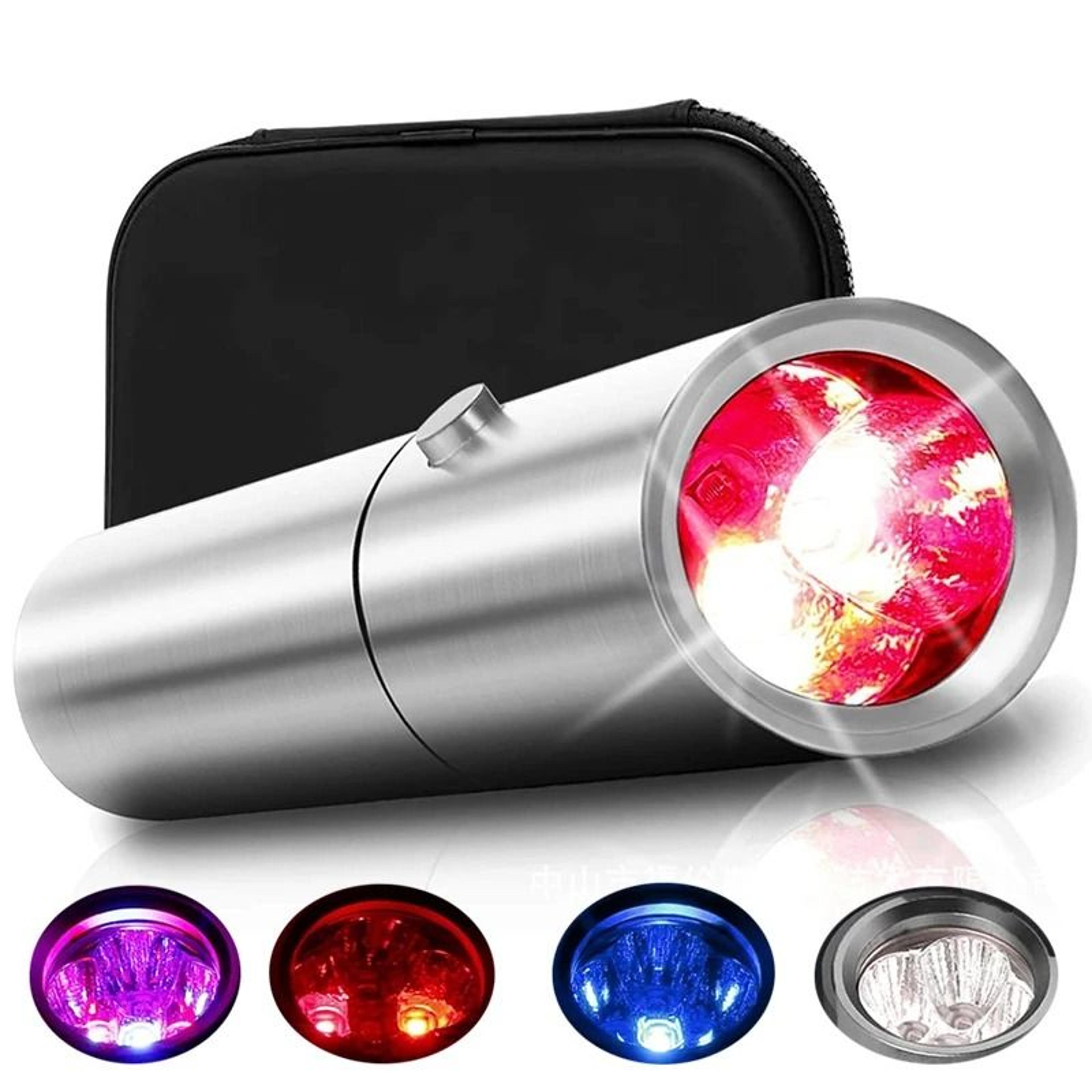 multi wavelength blue and red light therapy wand for body and skin