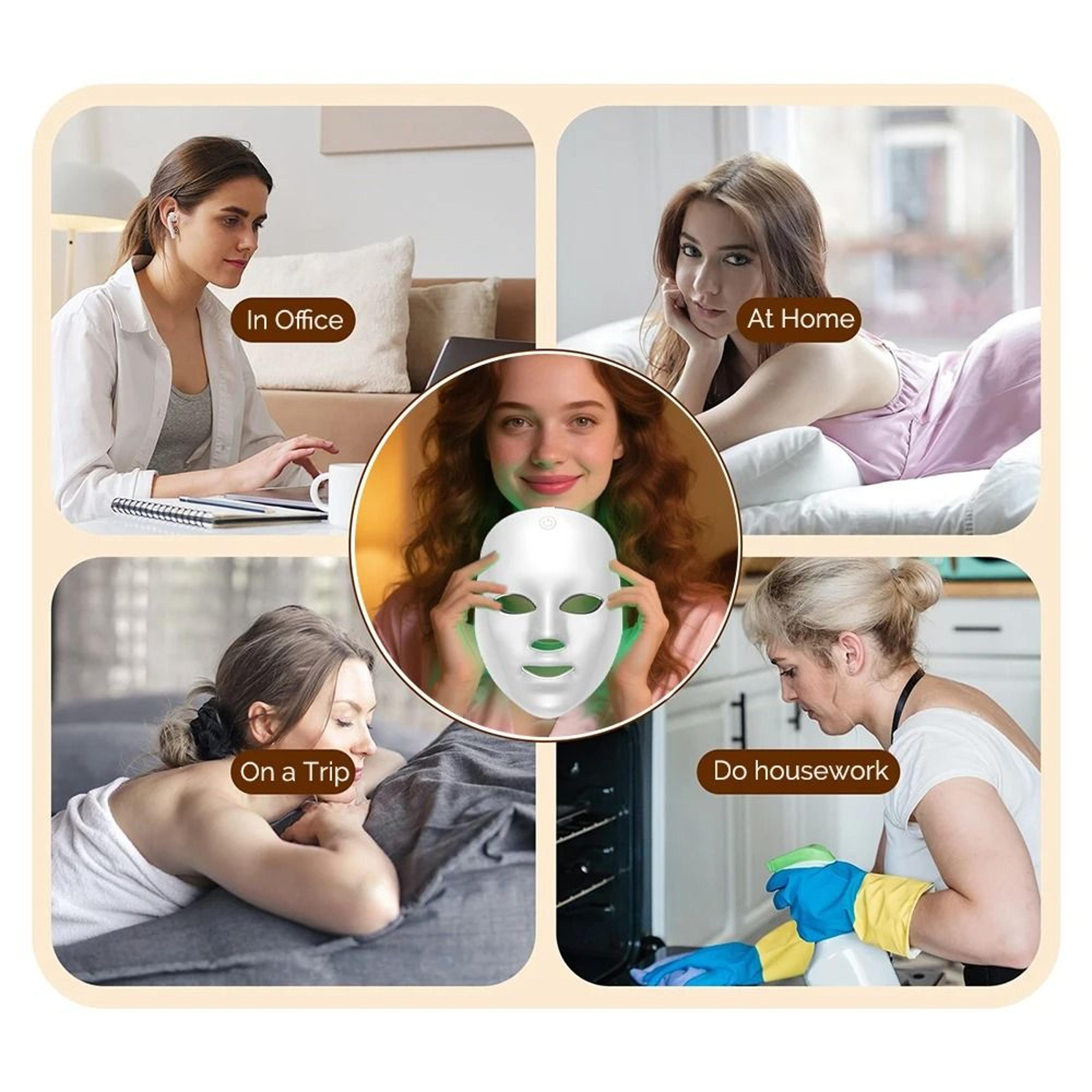 Multi Spectrum Seven Color Photon Facial Beauty Mask And Neck Care System 5
