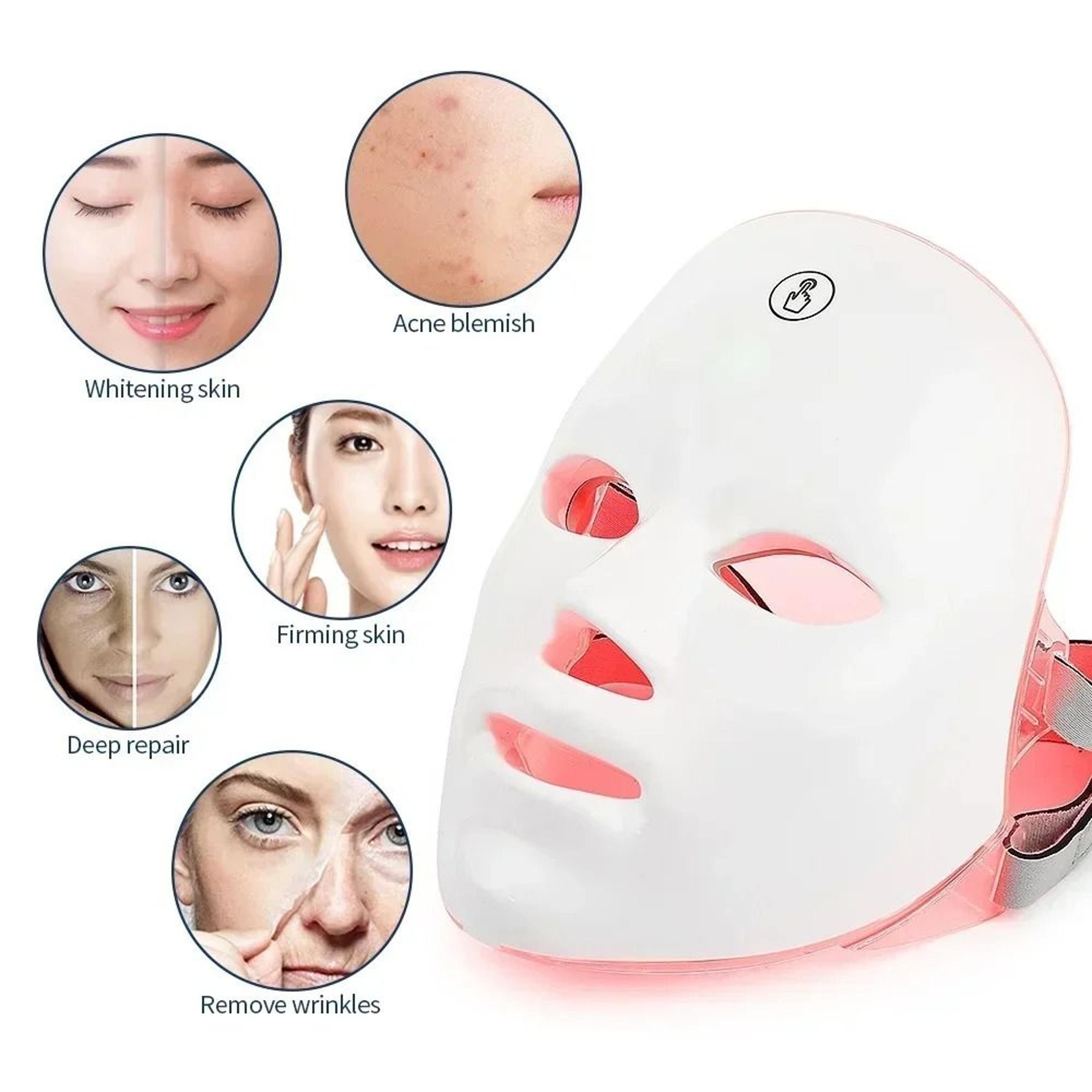 Multi Spectrum 7 Color LED Facial And Neck Phototherapy Mask Set 2