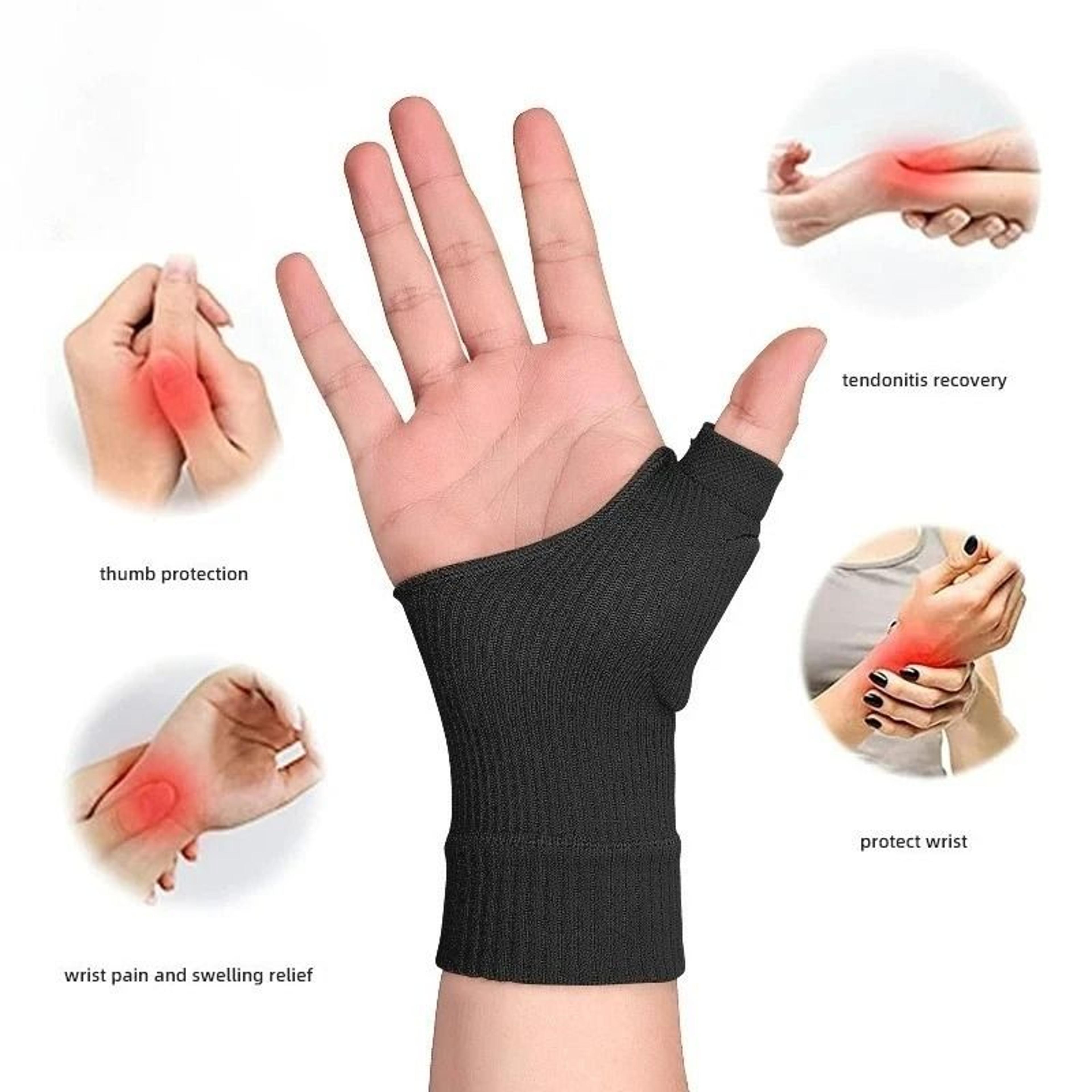 Gel Padded Wrist And Thumb Compression Support Gloves 2
