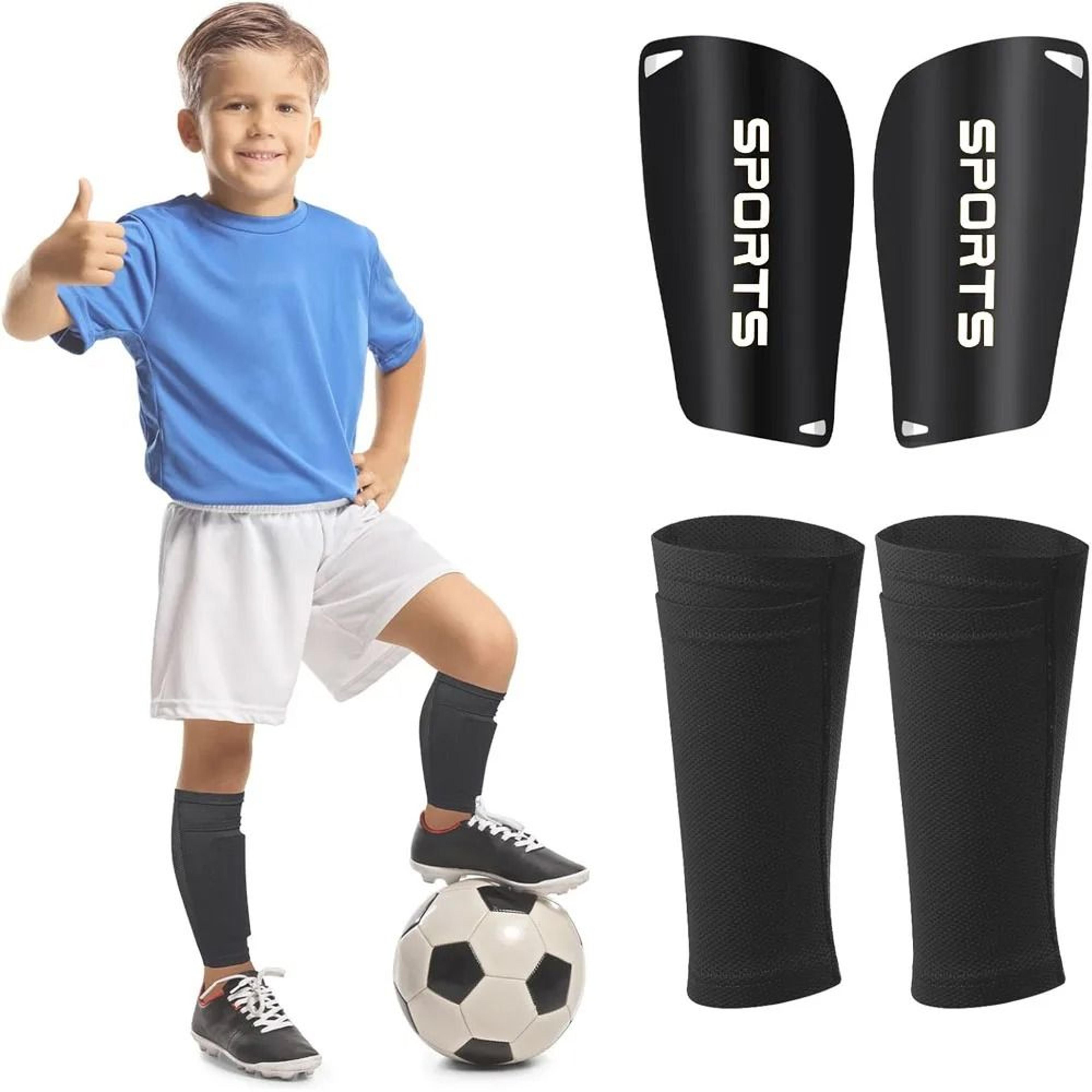 youth and adult impact resistant soccer shin guards with sleeve socks
