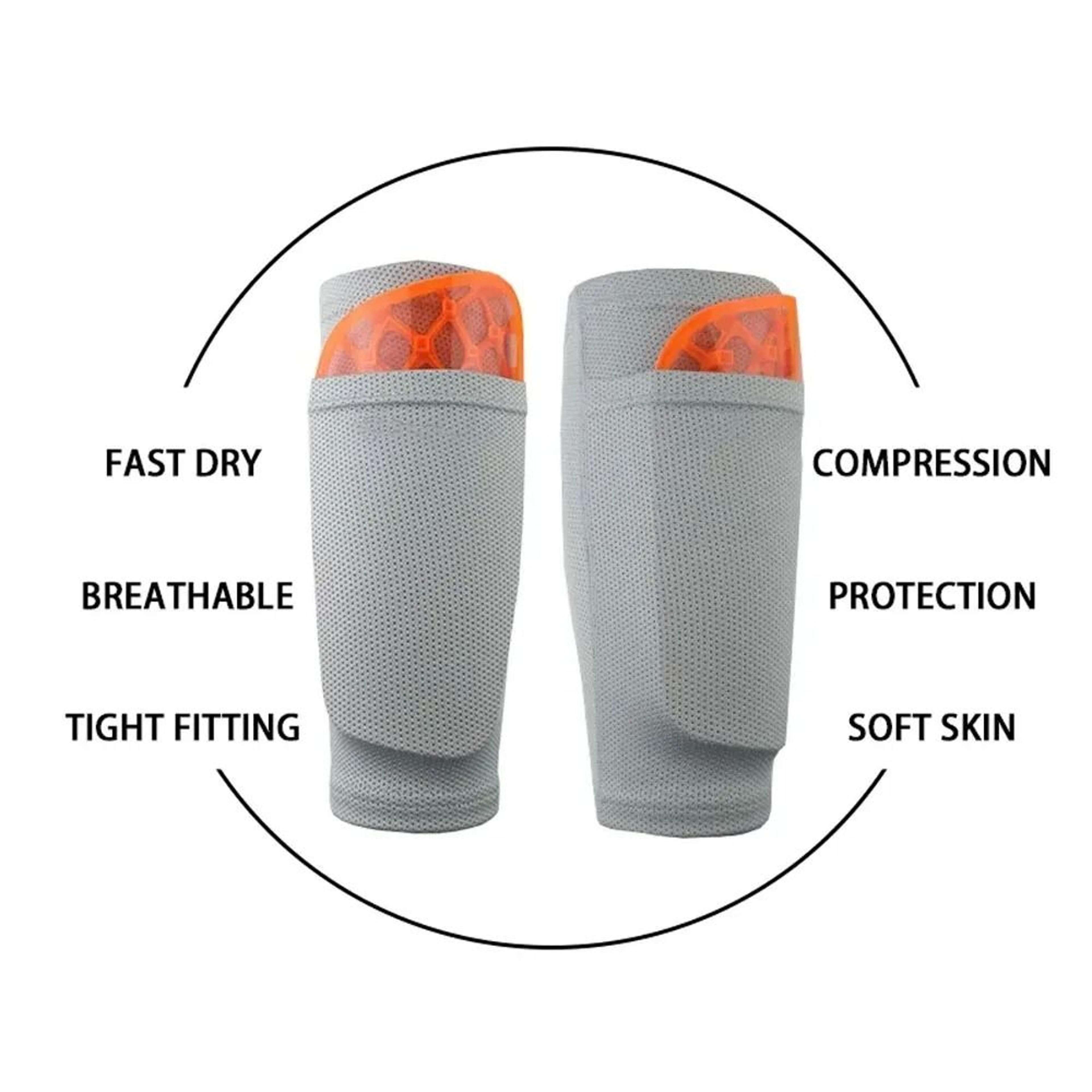 Youth And Adult Impact Resistant Soccer Shin Guards With Sleeve Socks 3