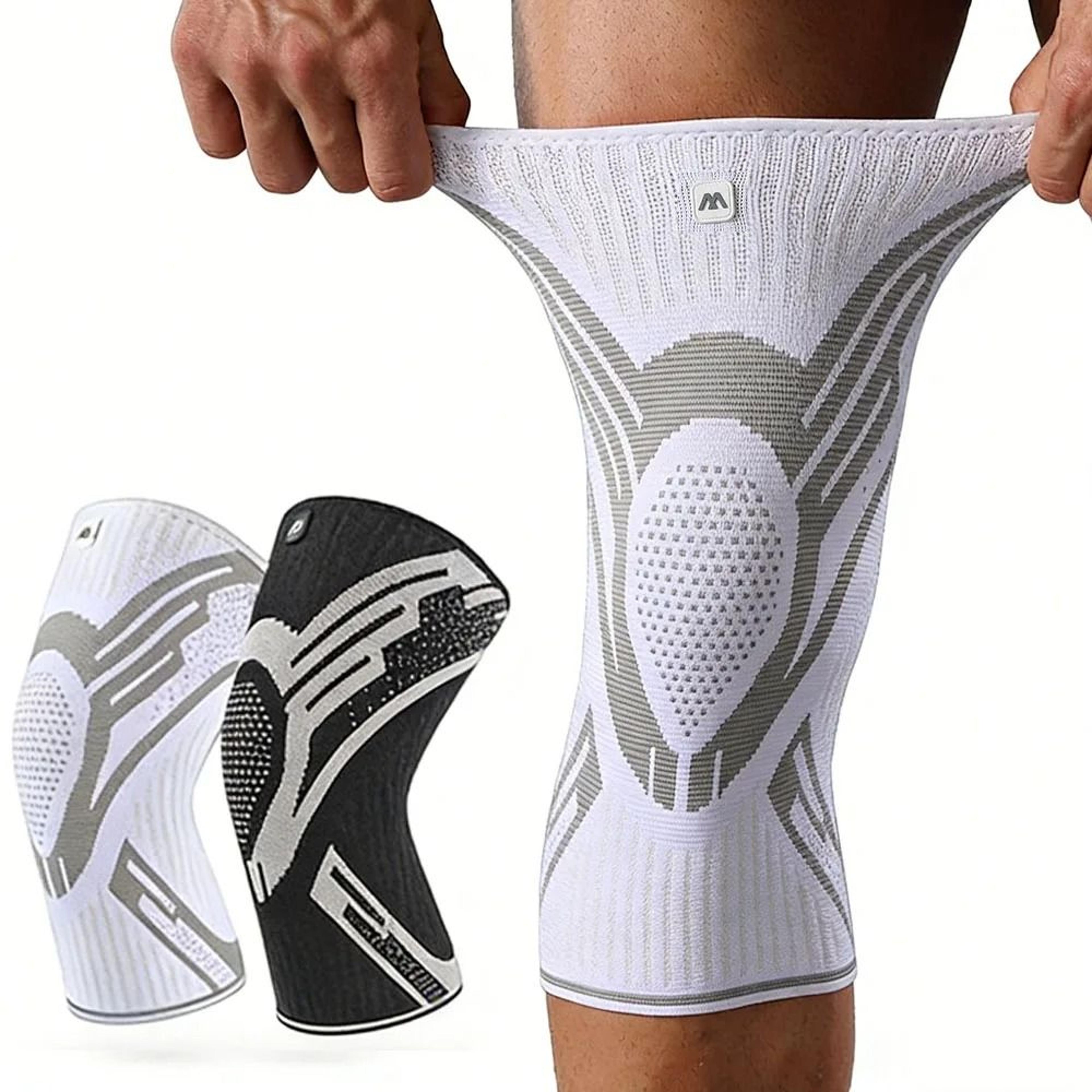 elastic compression knee support sleeve with side spring stabilizers