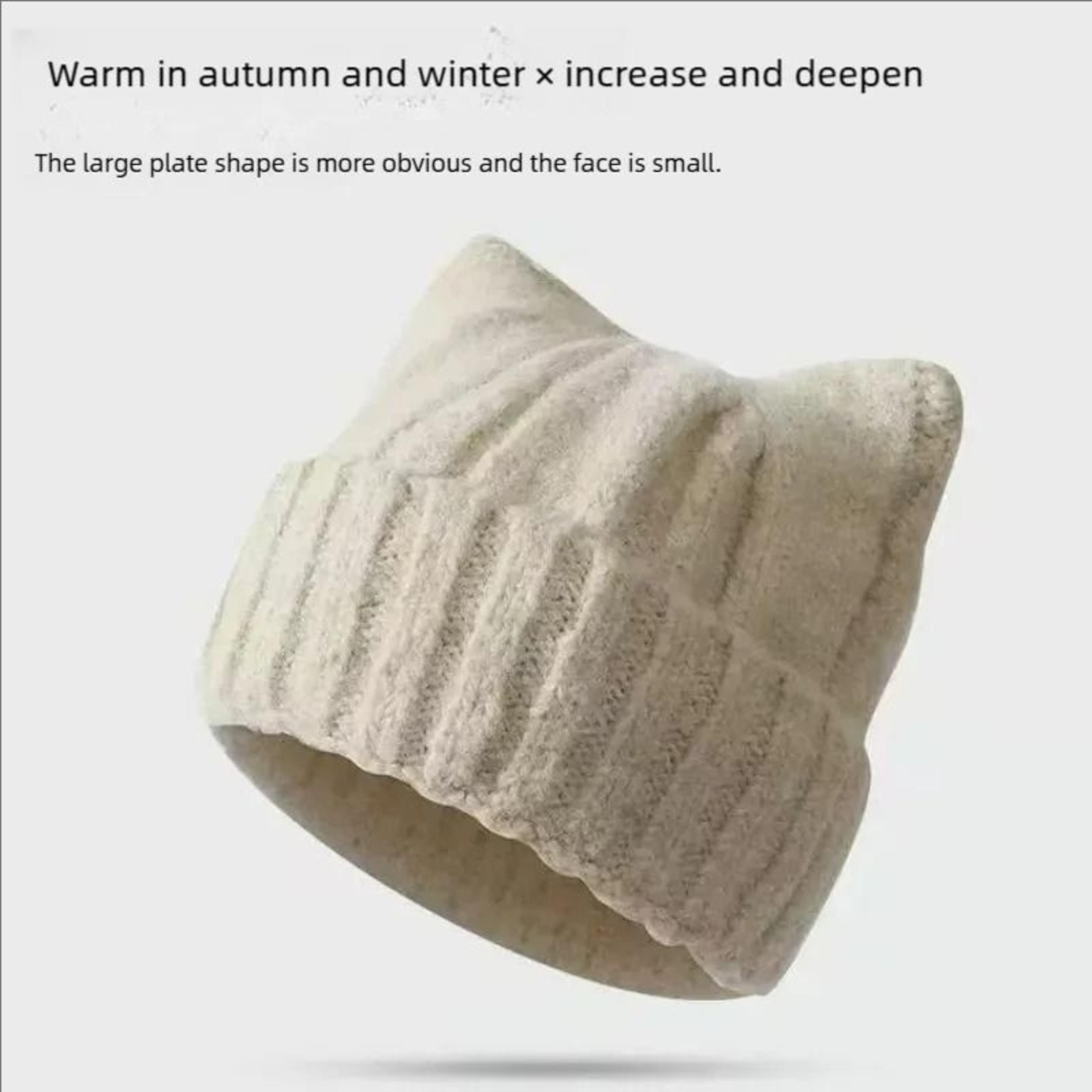 Cat Ear Beanie Winter Hat Warm Knitted Cap With Windproof Thickened Design 6