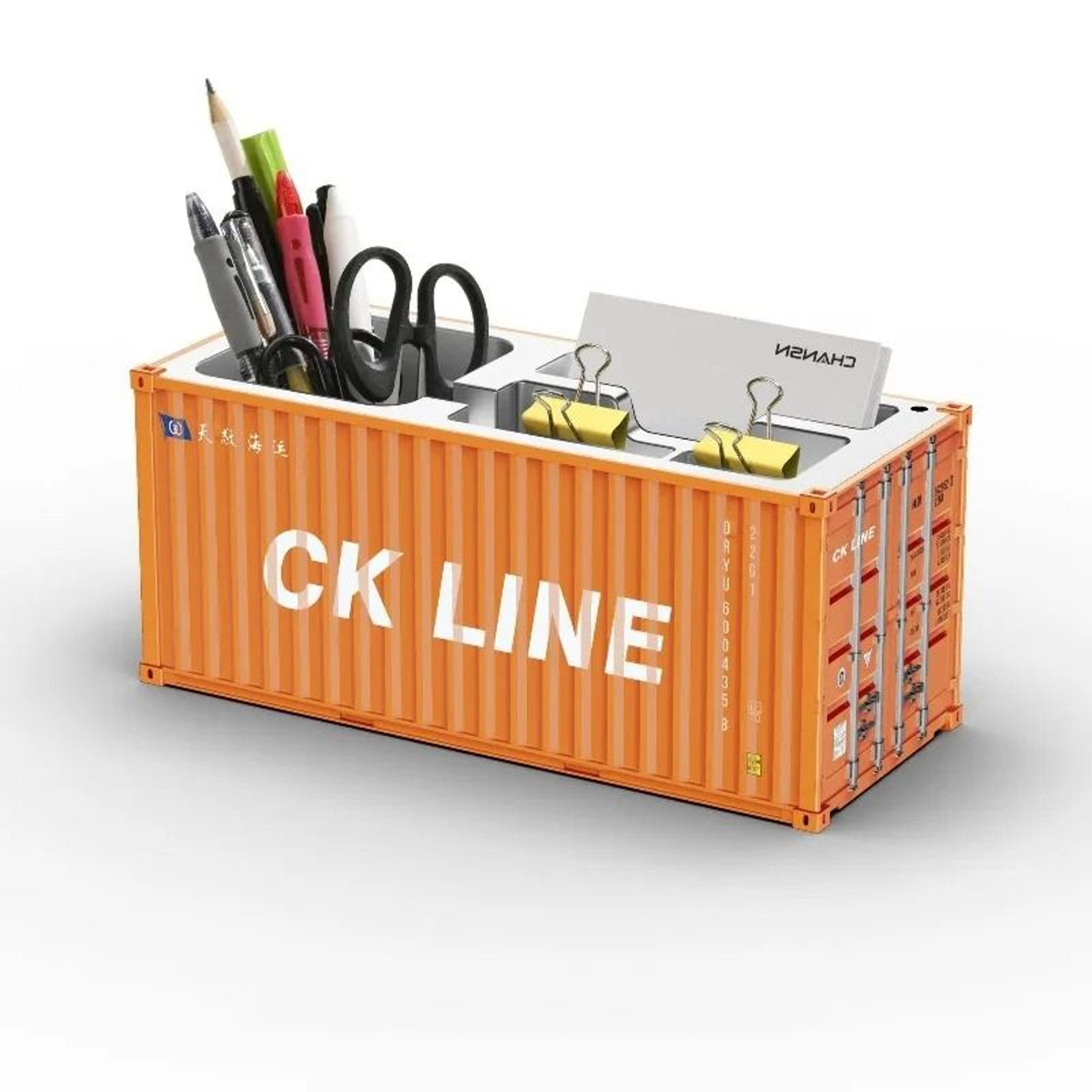 Simulated Ocean Freight Container Model Pen Holder And Desktop Storage Box 4