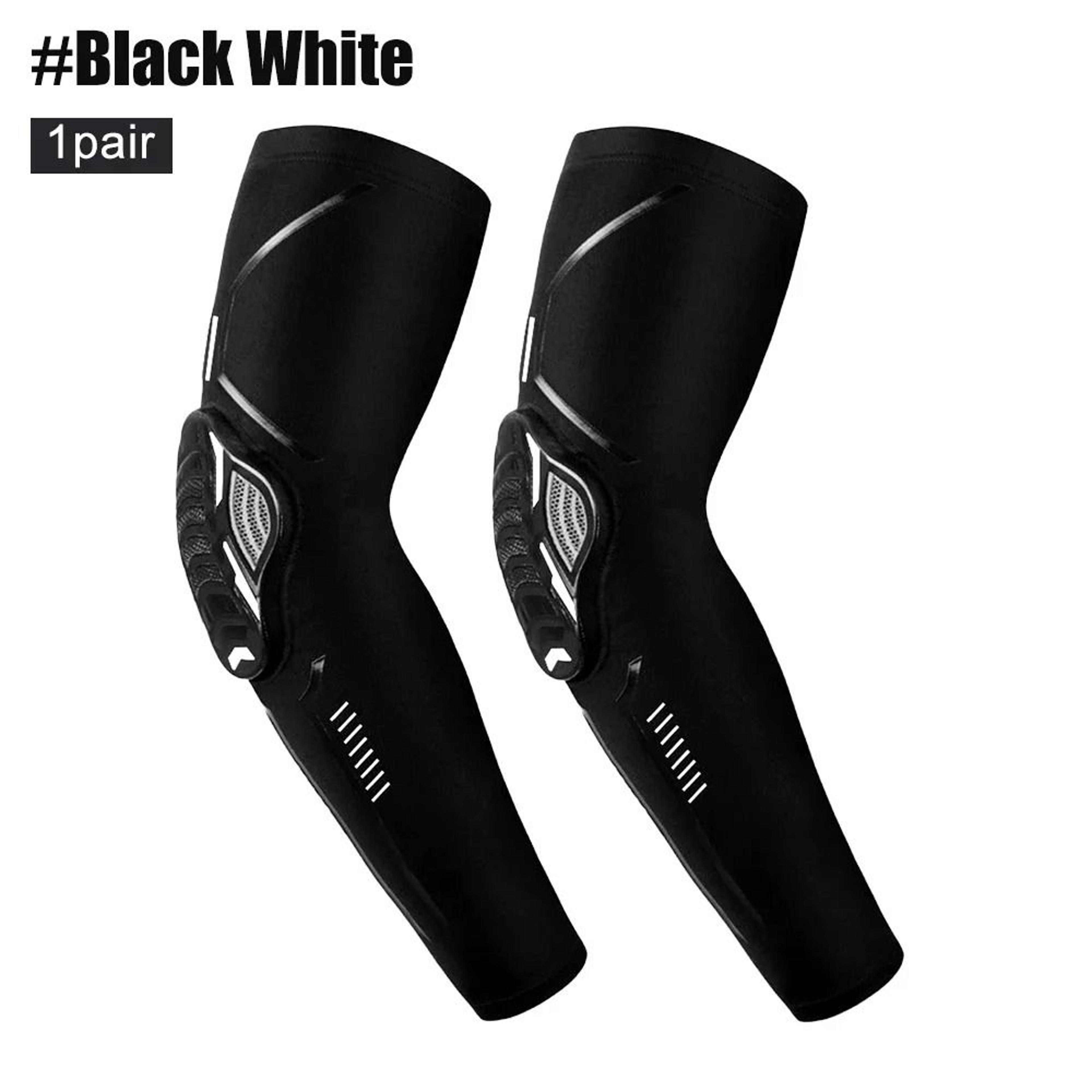 Sports Crash Proof Elbow Support Pad And Arm Compression Sleeve Pair 11