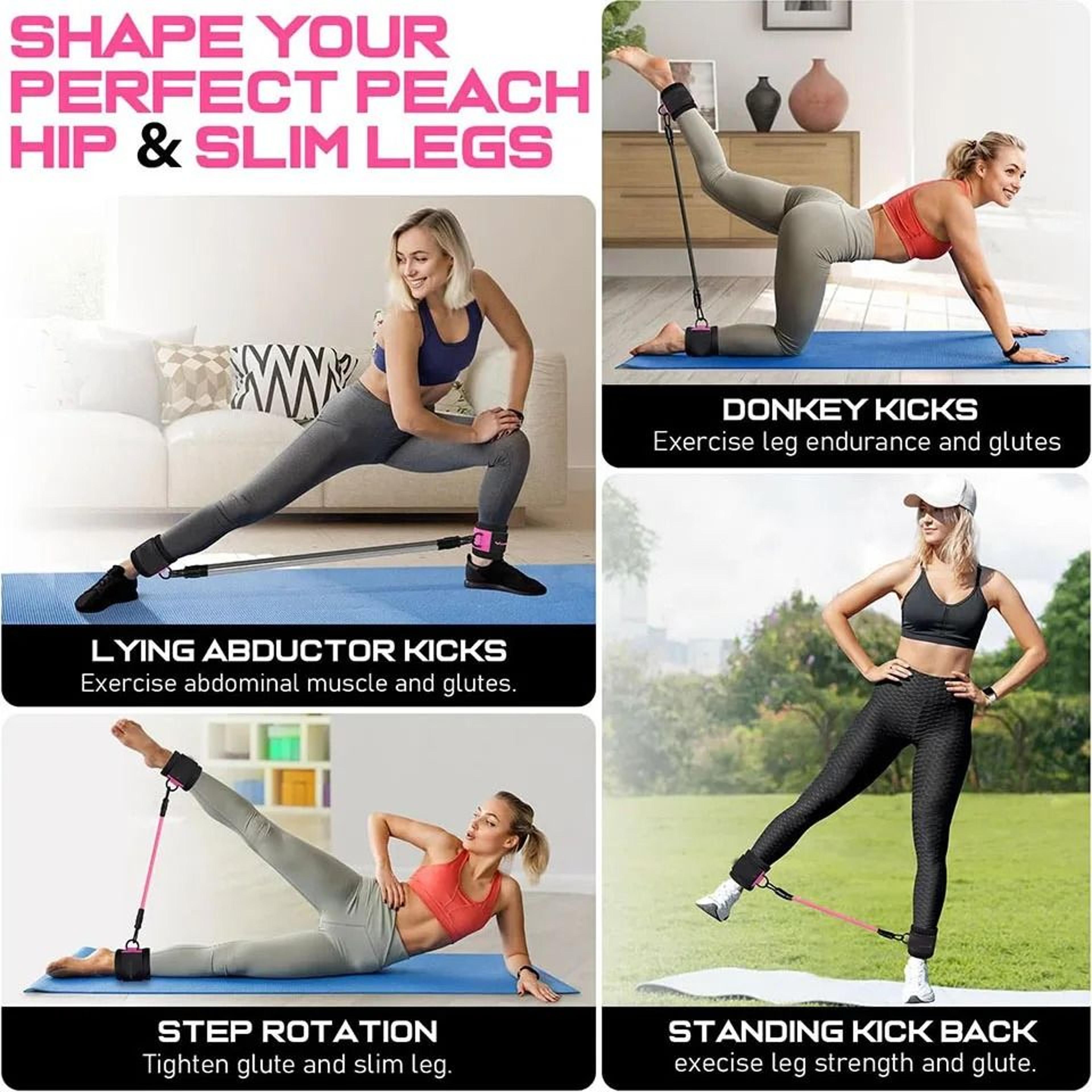 Double DRing Cable Ankle Cuffs For Gym Workouts 4