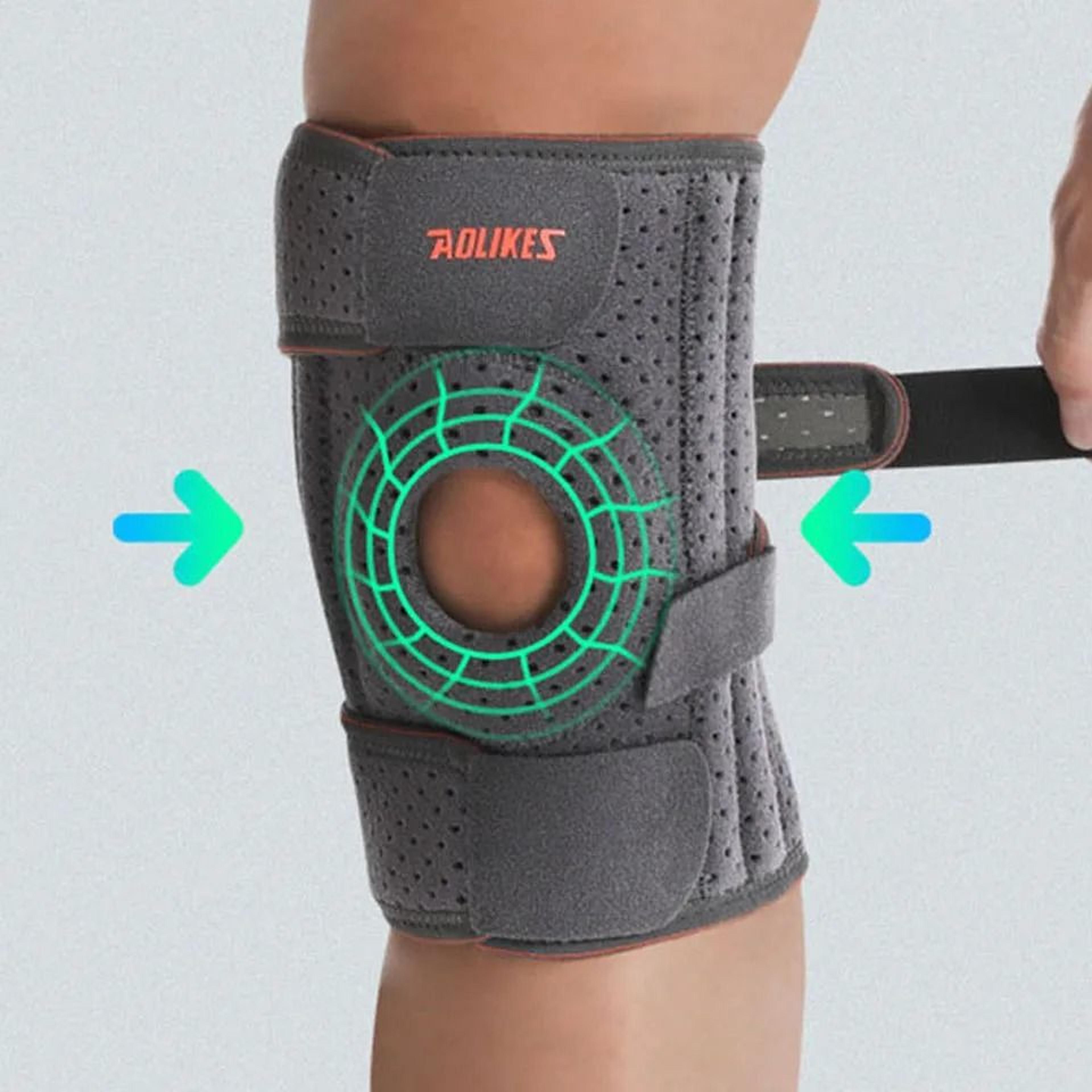 Protective Sports Knee Pads With Steel Support Springs  NonSlip Straps 4