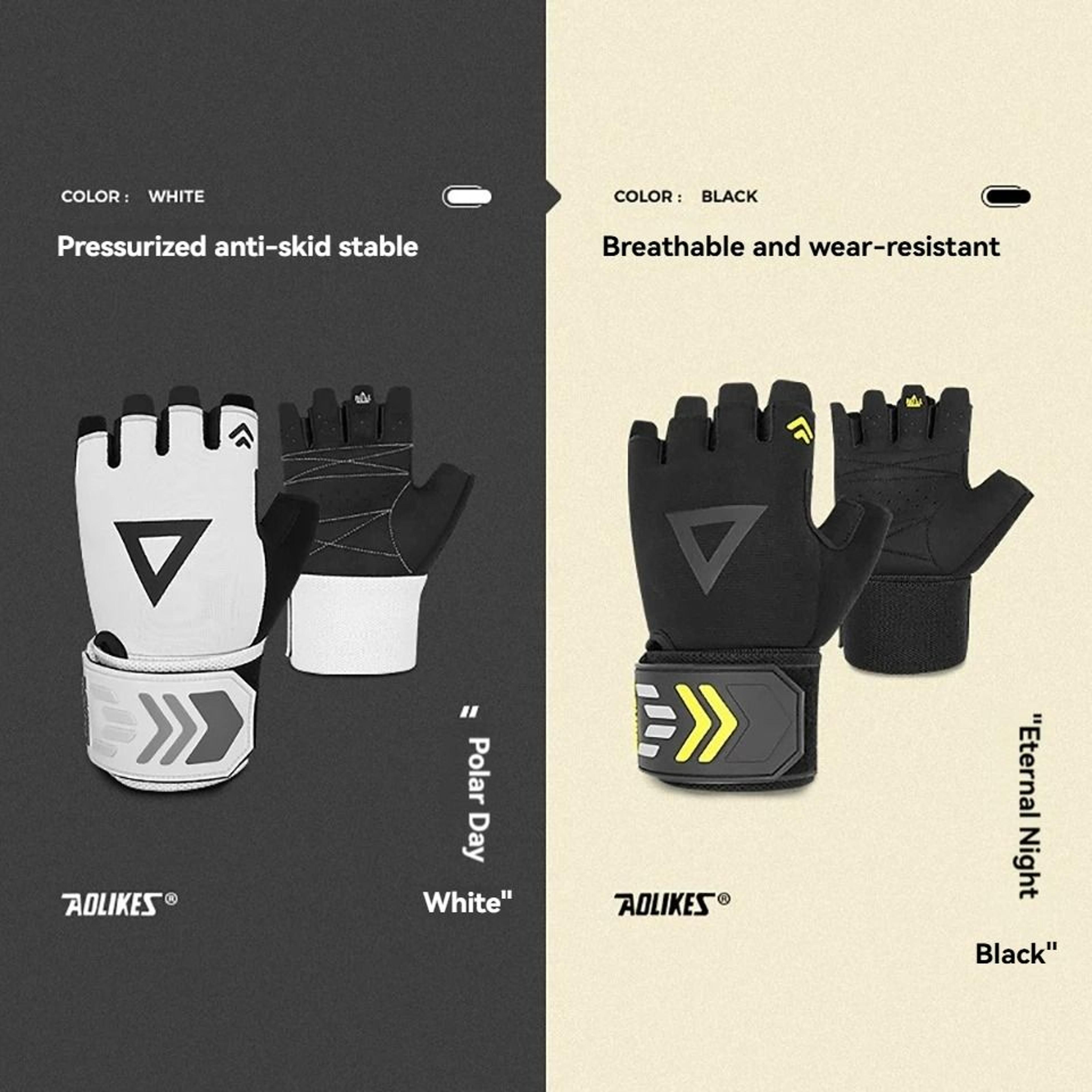 Weightlifting Gym Gloves With Integrated Wristband Support 2