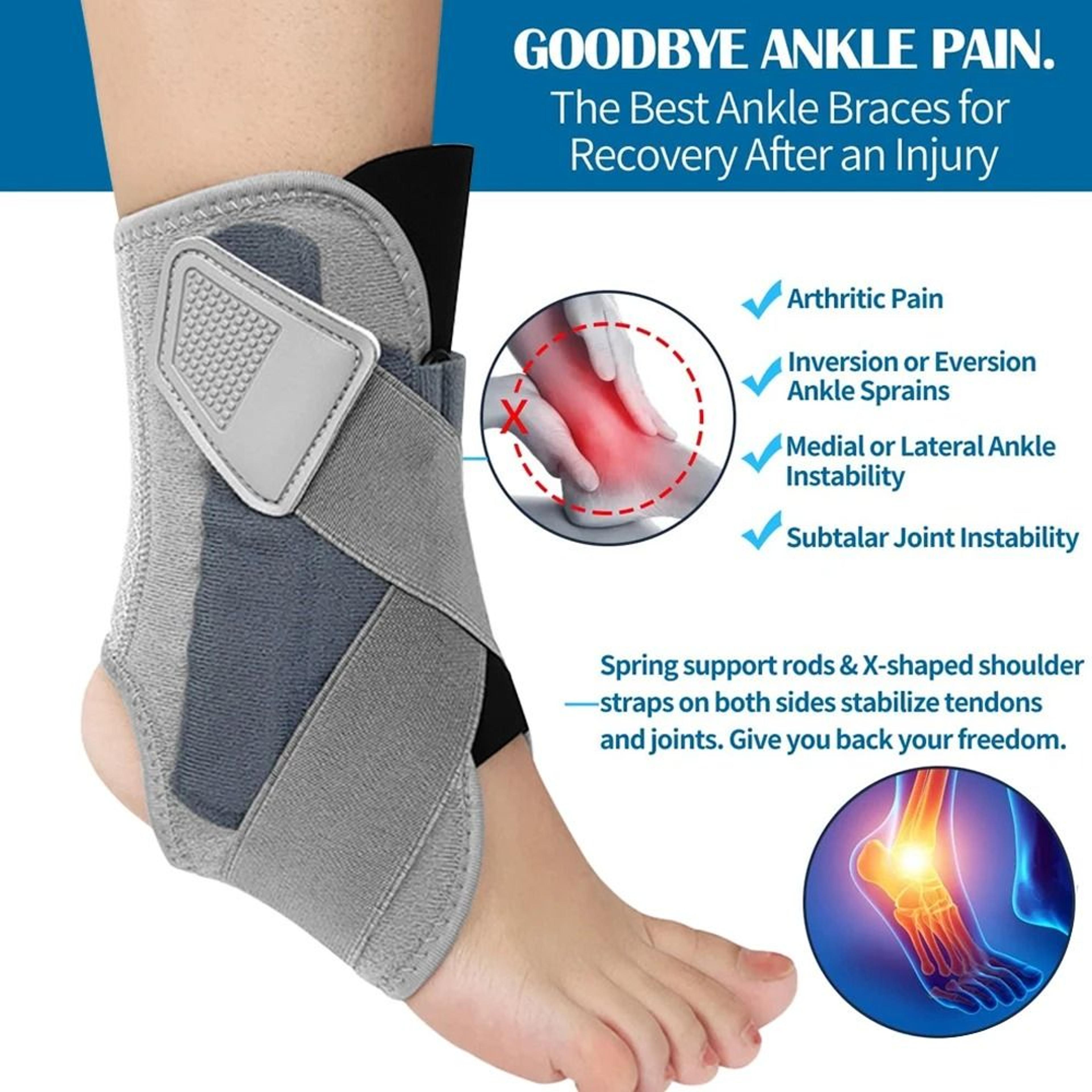 Adjustable Compression Ankle Support Brace With Stabilizing Straps 1