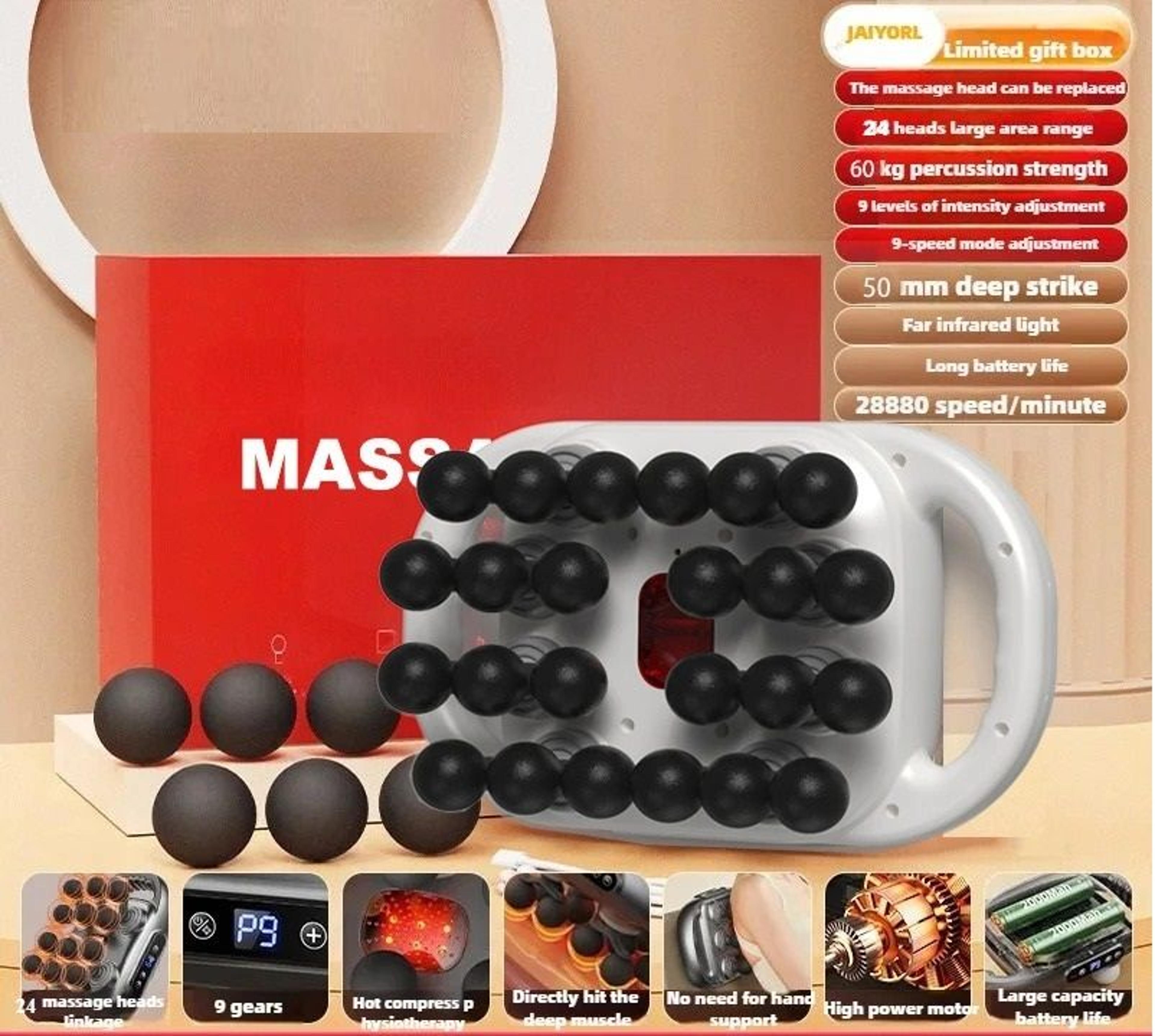 12Head Deep Tissue Fascia Massage Gun With HighFrequency Wireless Percussive Vibration 6