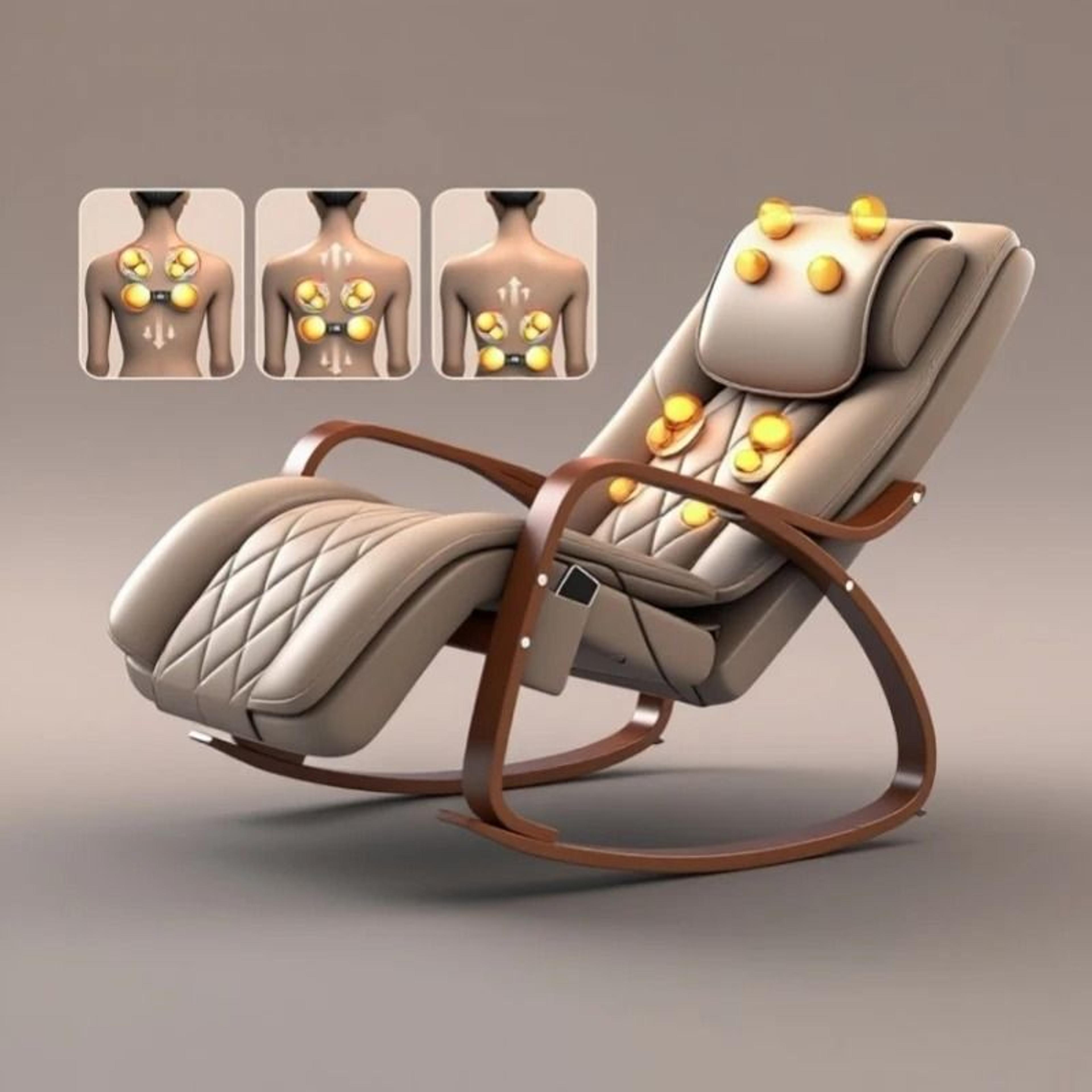ergonomic massage rocker recliner chair with heat, vibration, and removable cushion for living room