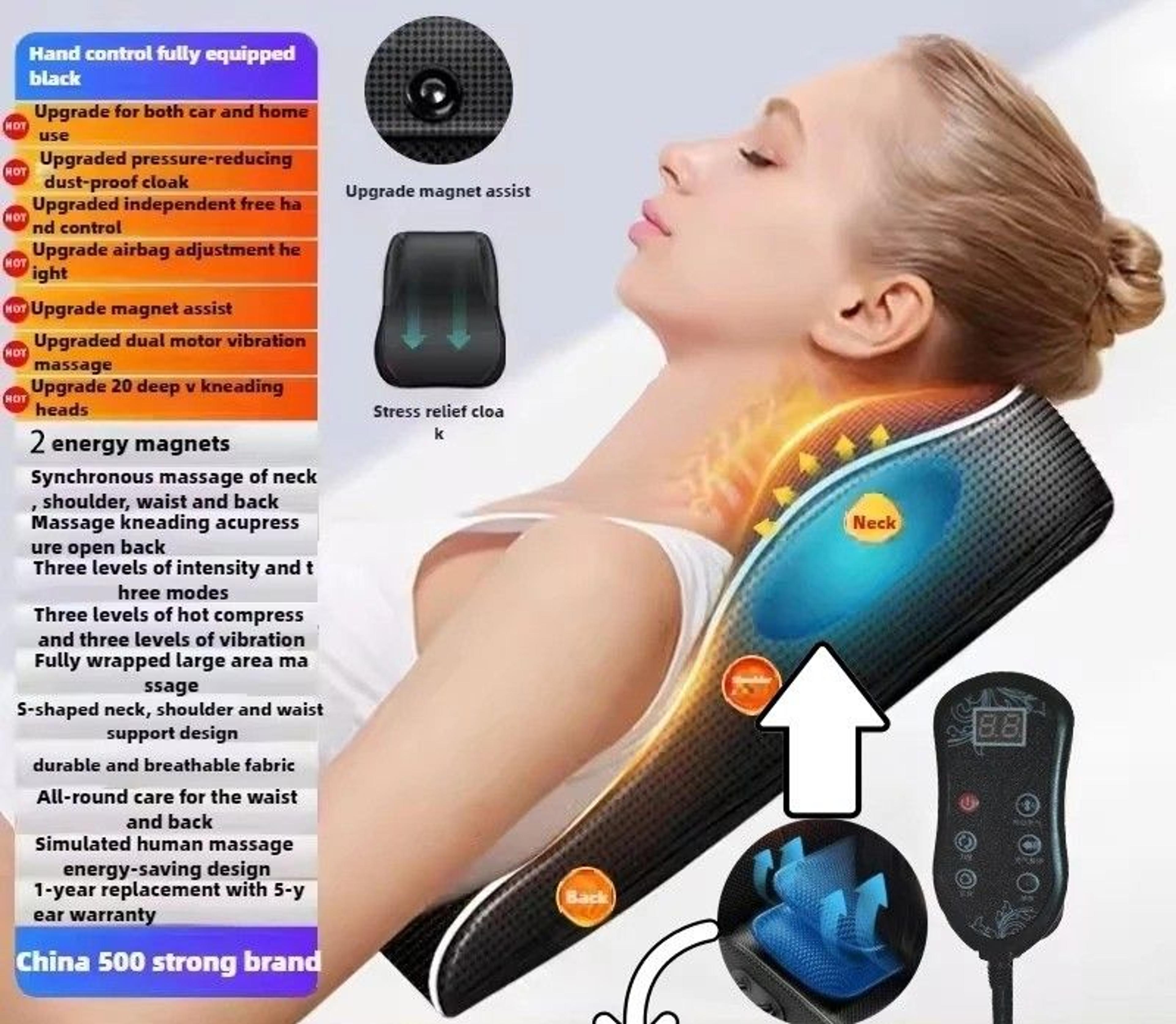 Electric Cervical Massager Pillow With Heating And Deep Muscle Kneading For Neck Waist And Back 8