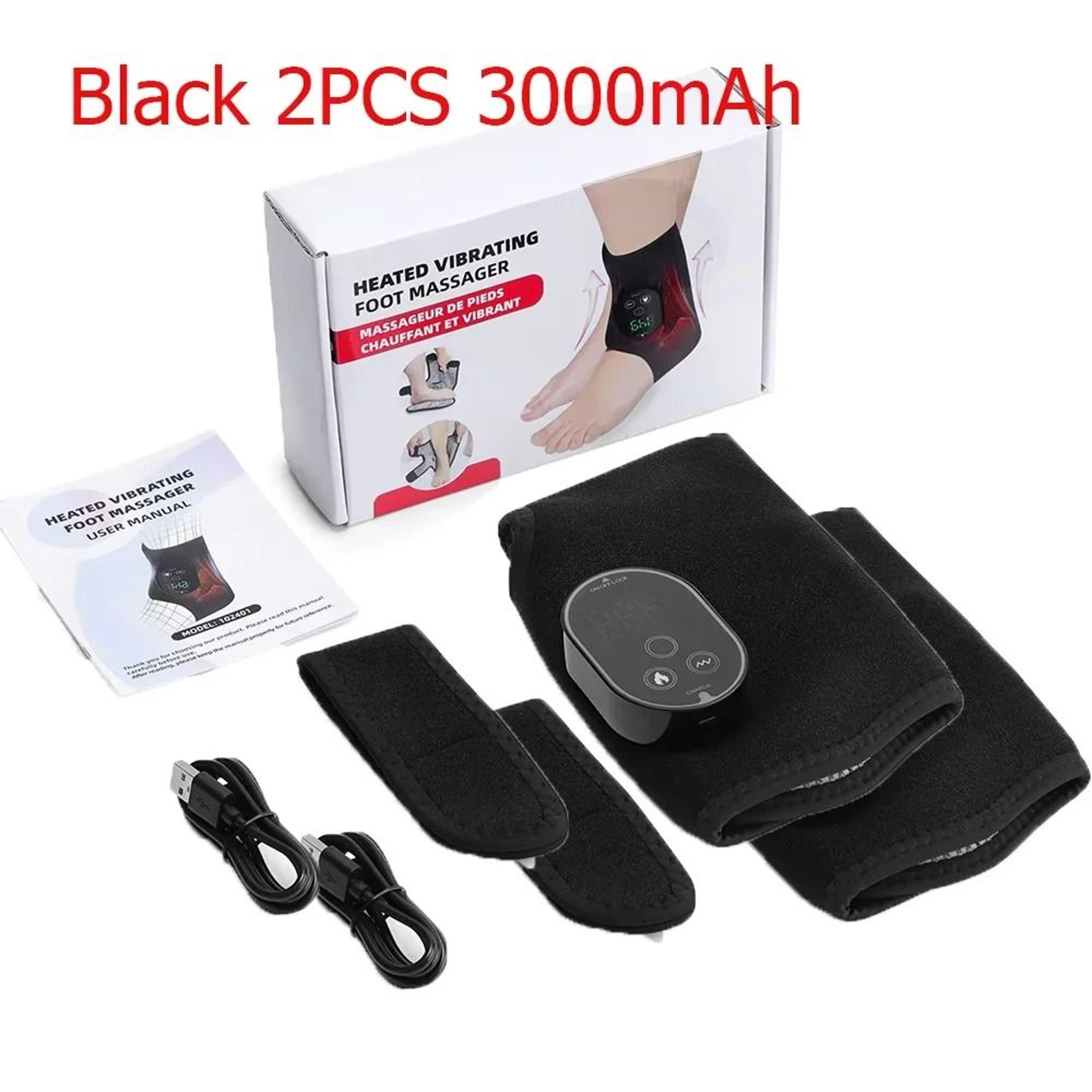 Heated Vibration Ankle Foot Massager Pad With 3 Speed Levels And Adjustable Strap 7