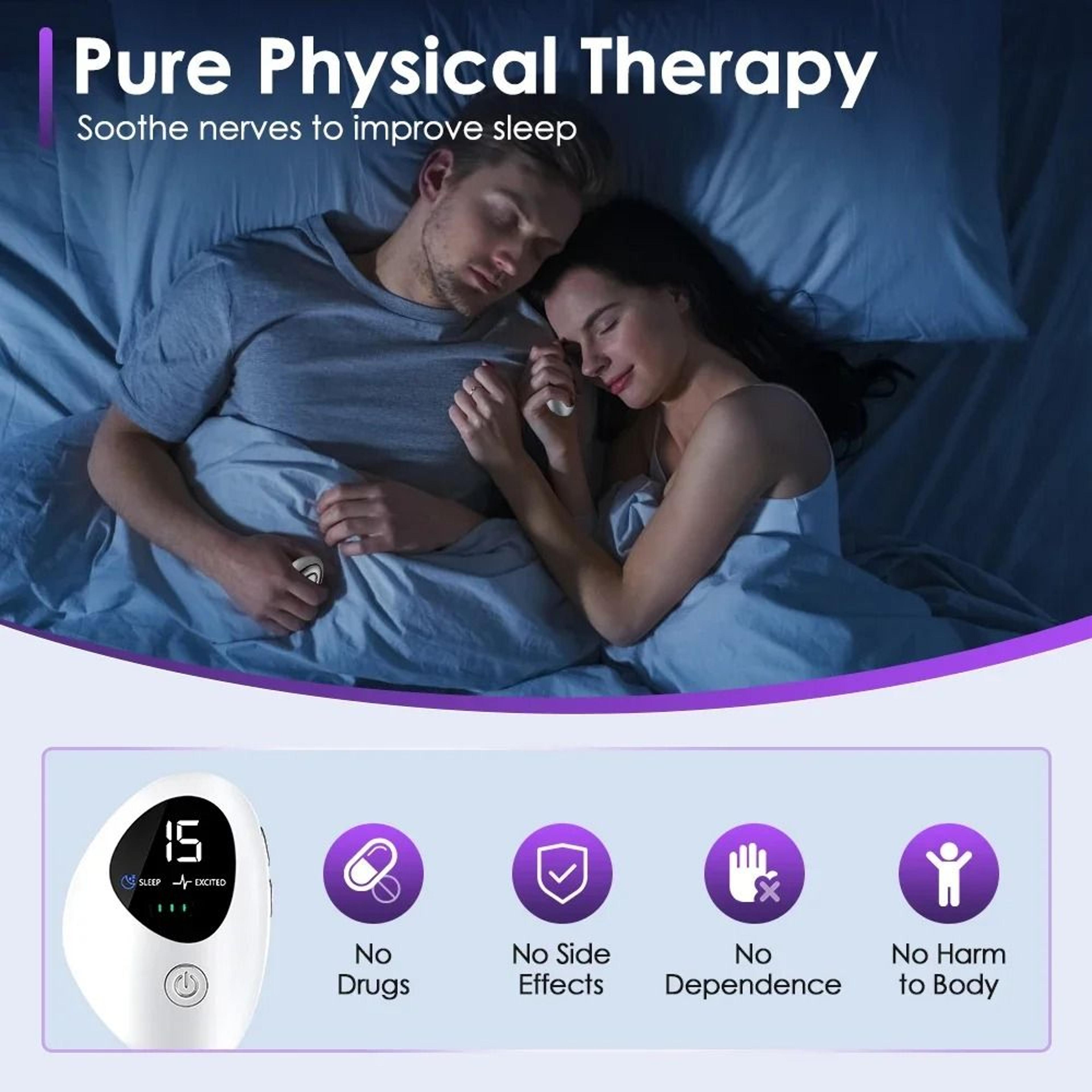 Microcurrent EMS Sleep Aid Device And Palm Pulse Massager For Insomnia Stress And Anxiety Relief 3