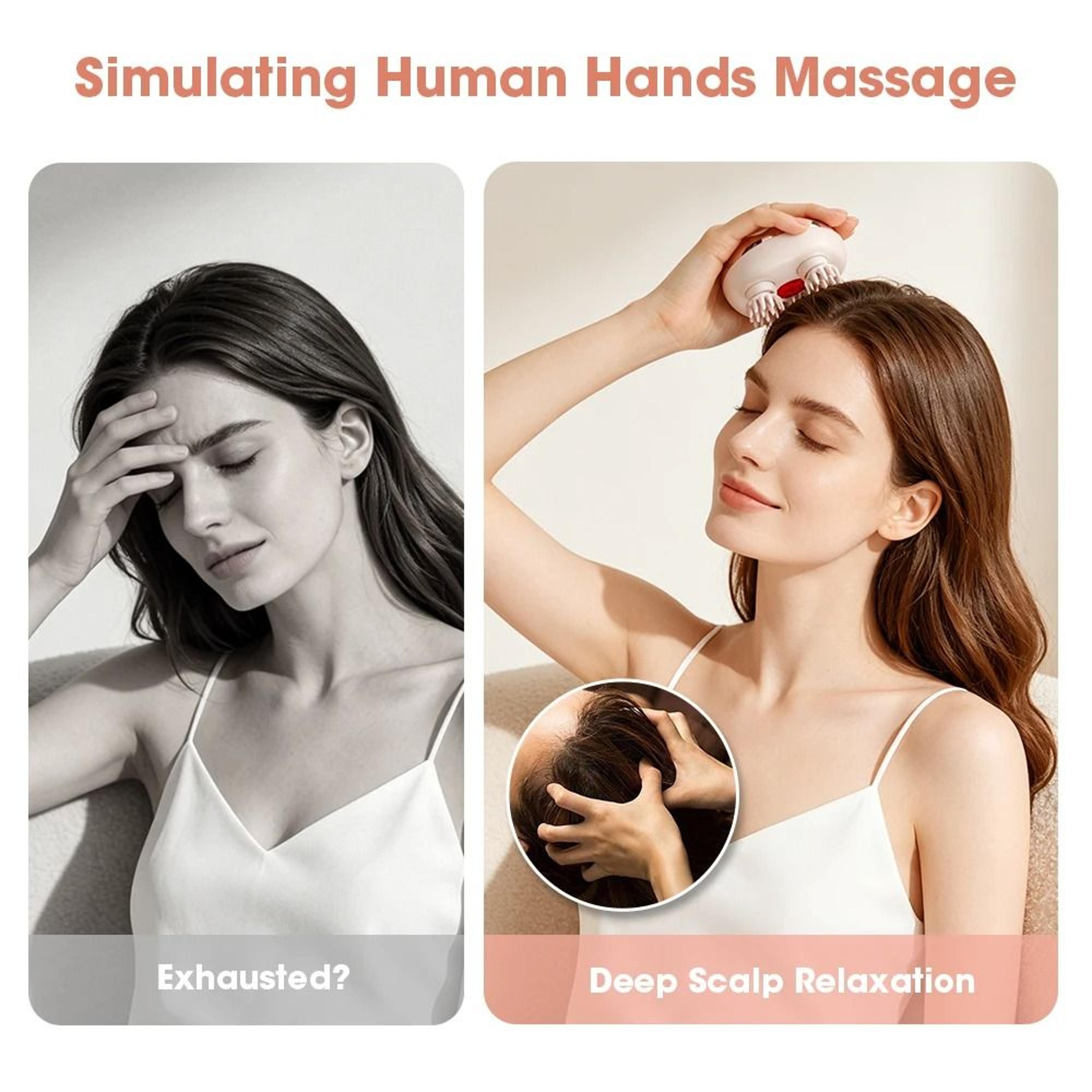 Electric Head  Scalp Massager With 2 Kneading Speeds Light Therapy And Cordless AntiFatigue Design 4