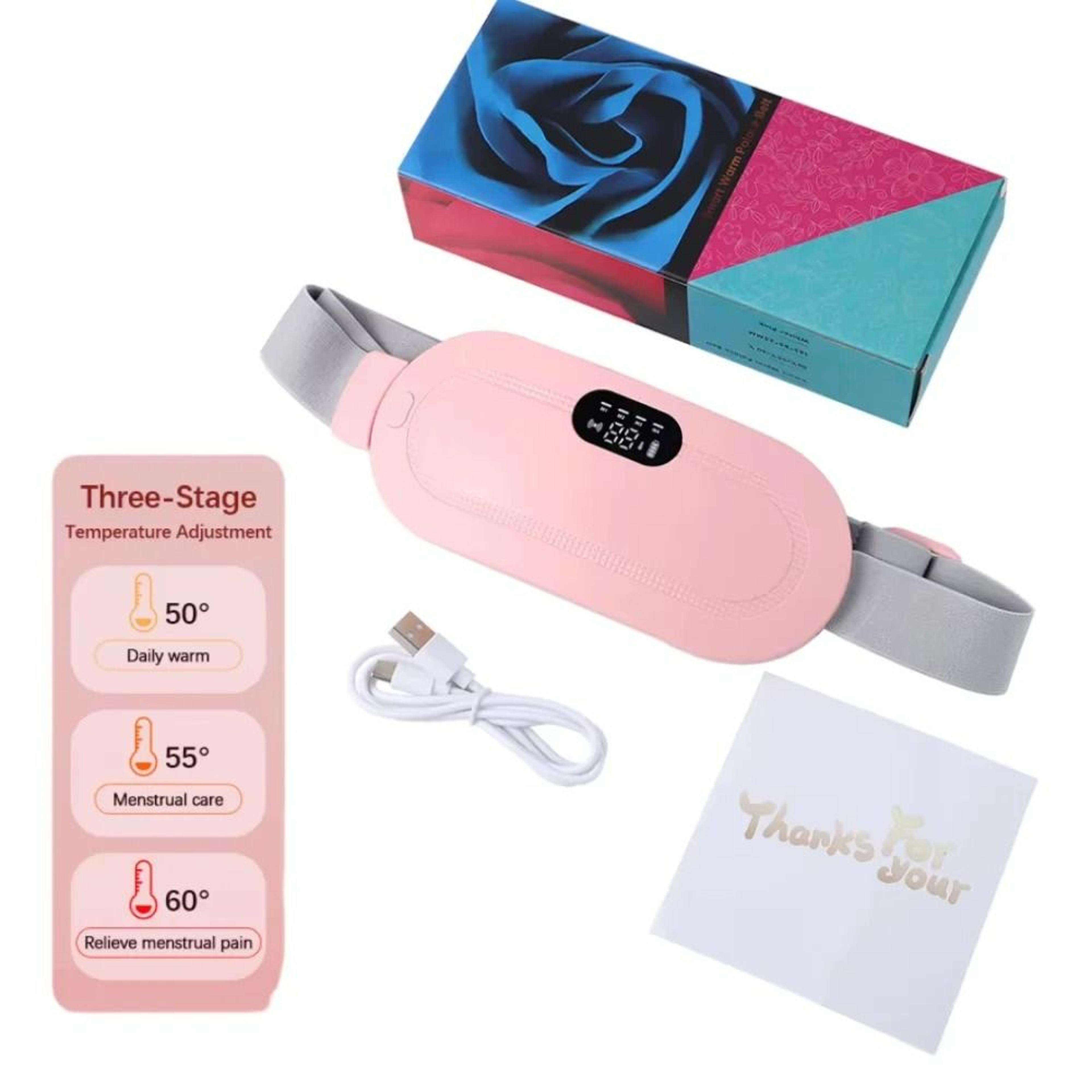 Electric Menstrual Heating Pad Period Cramp Massager Belt USB Rechargeable Abdominal Warmer 8
