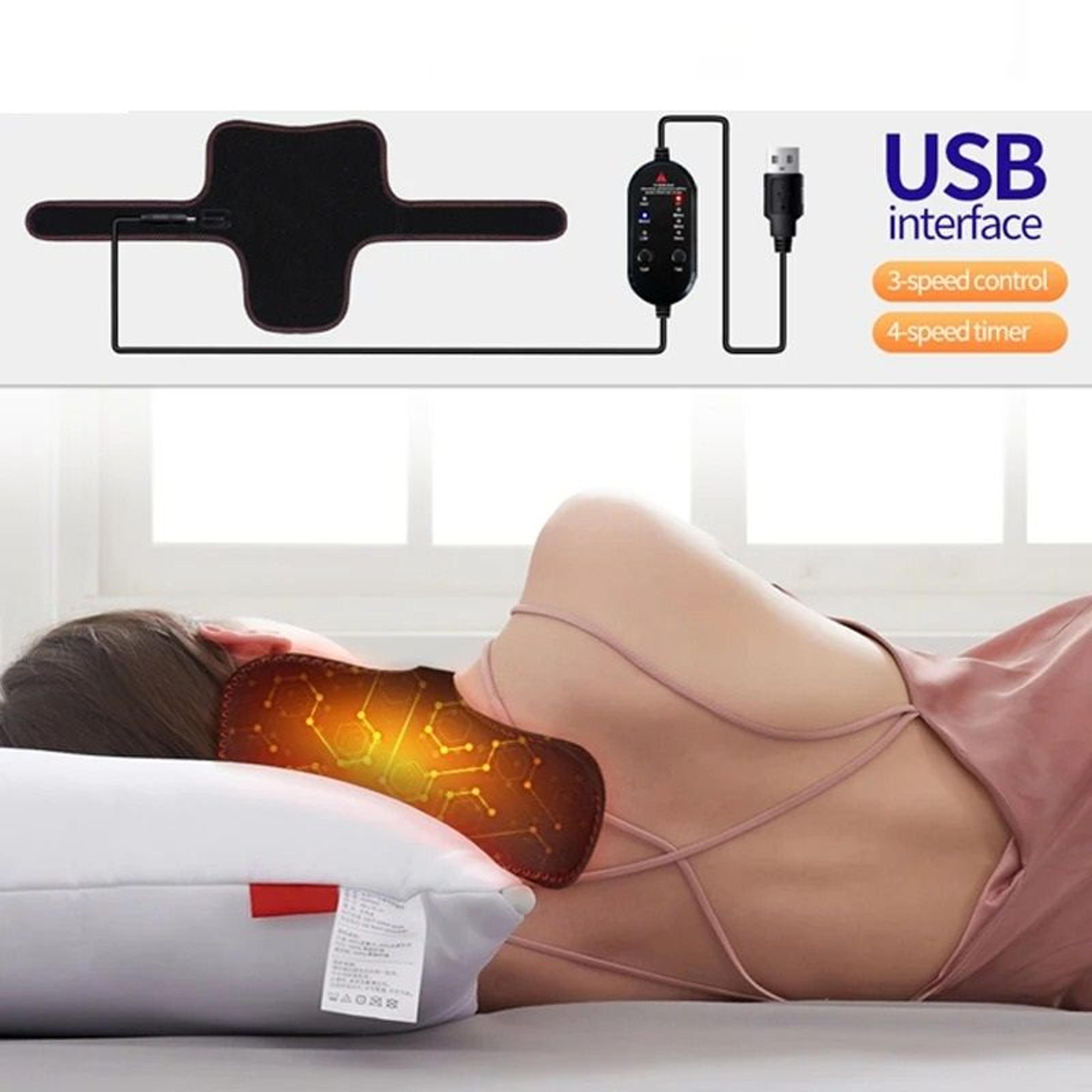 Electric Heated Neck Brace Massager Belt  3 Adjustable Temperature Levels  Soothing Vibration Suppo 1