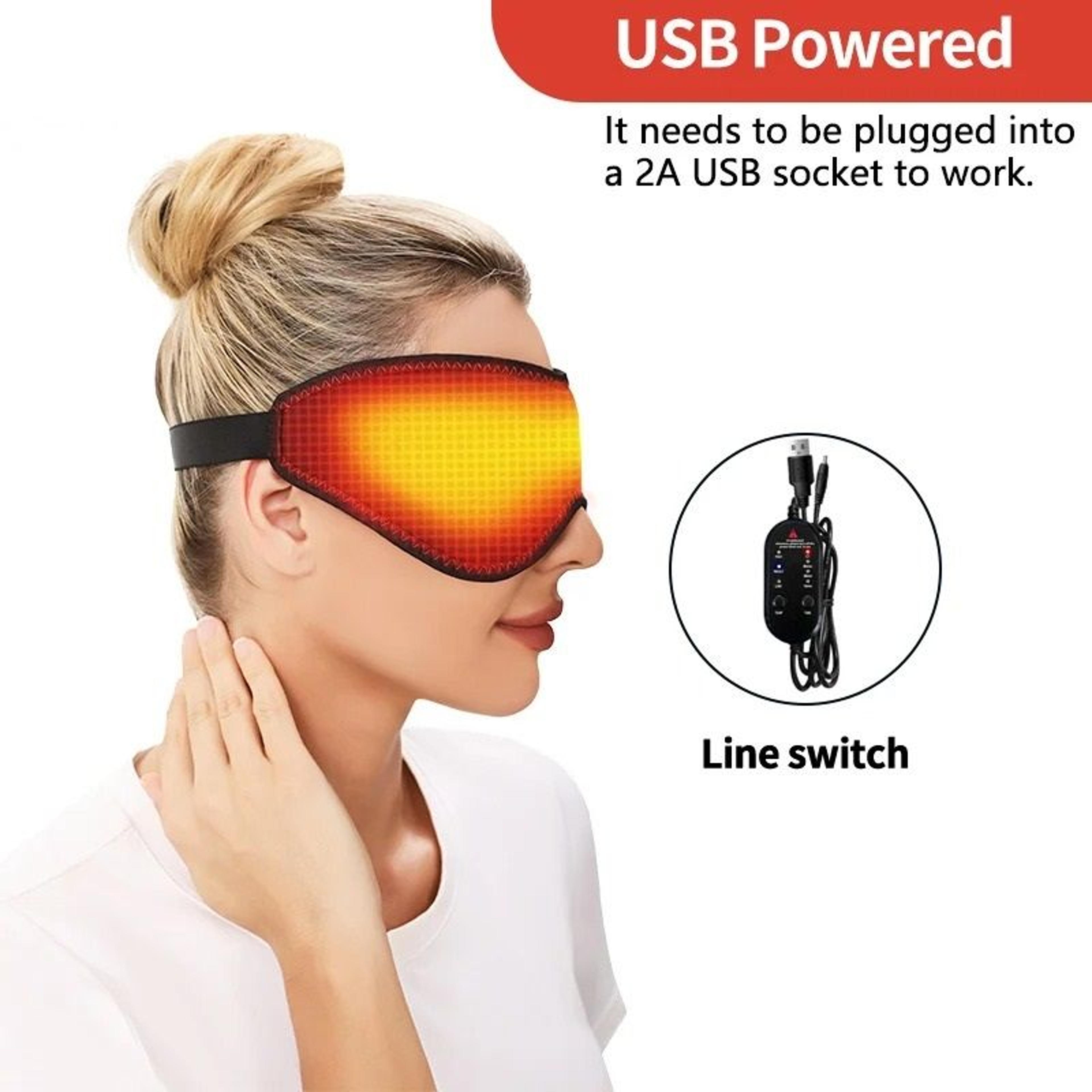 Heating Massage Eye Mask  3 Temperature Levels Electric Hot Compress Pad Wrap For Dry Eyes Relief   2