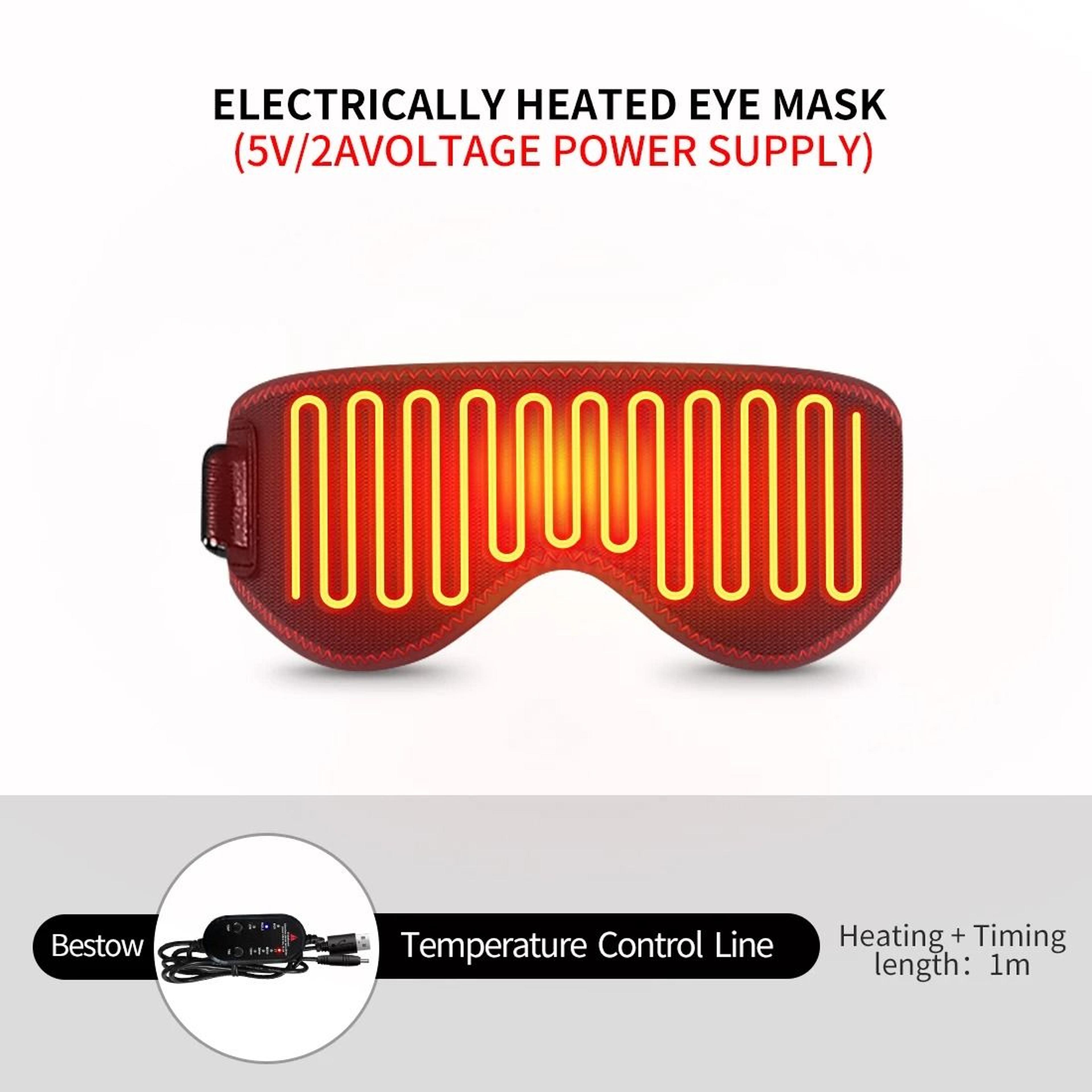 Heating Massage Eye Mask  3 Temperature Levels Electric Hot Compress Pad Wrap For Dry Eyes Relief   7