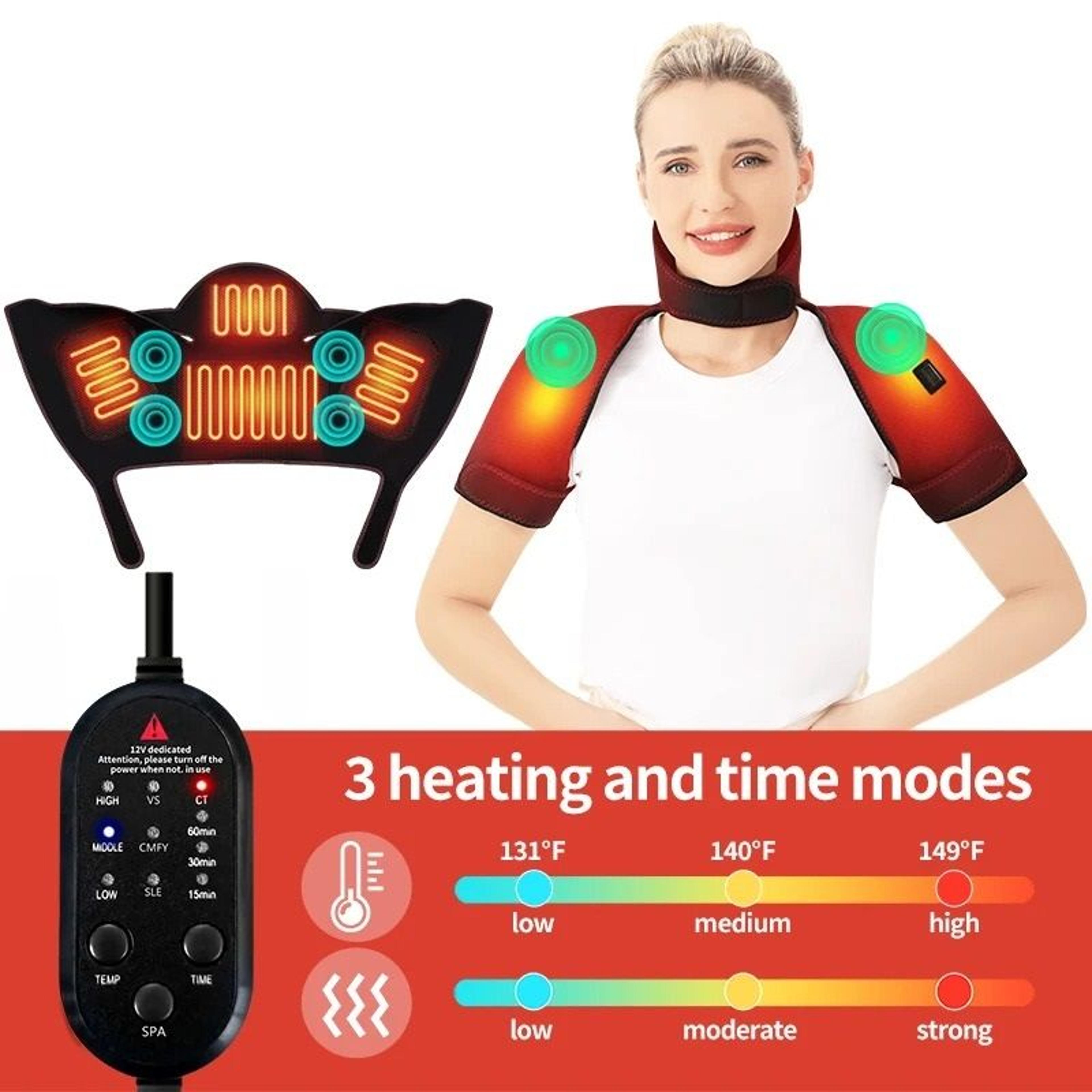 Shoulder  Neck Heating Massage Shawl  3 Temperature Levels Thermal Compress Electric Heating Pad Wr 1