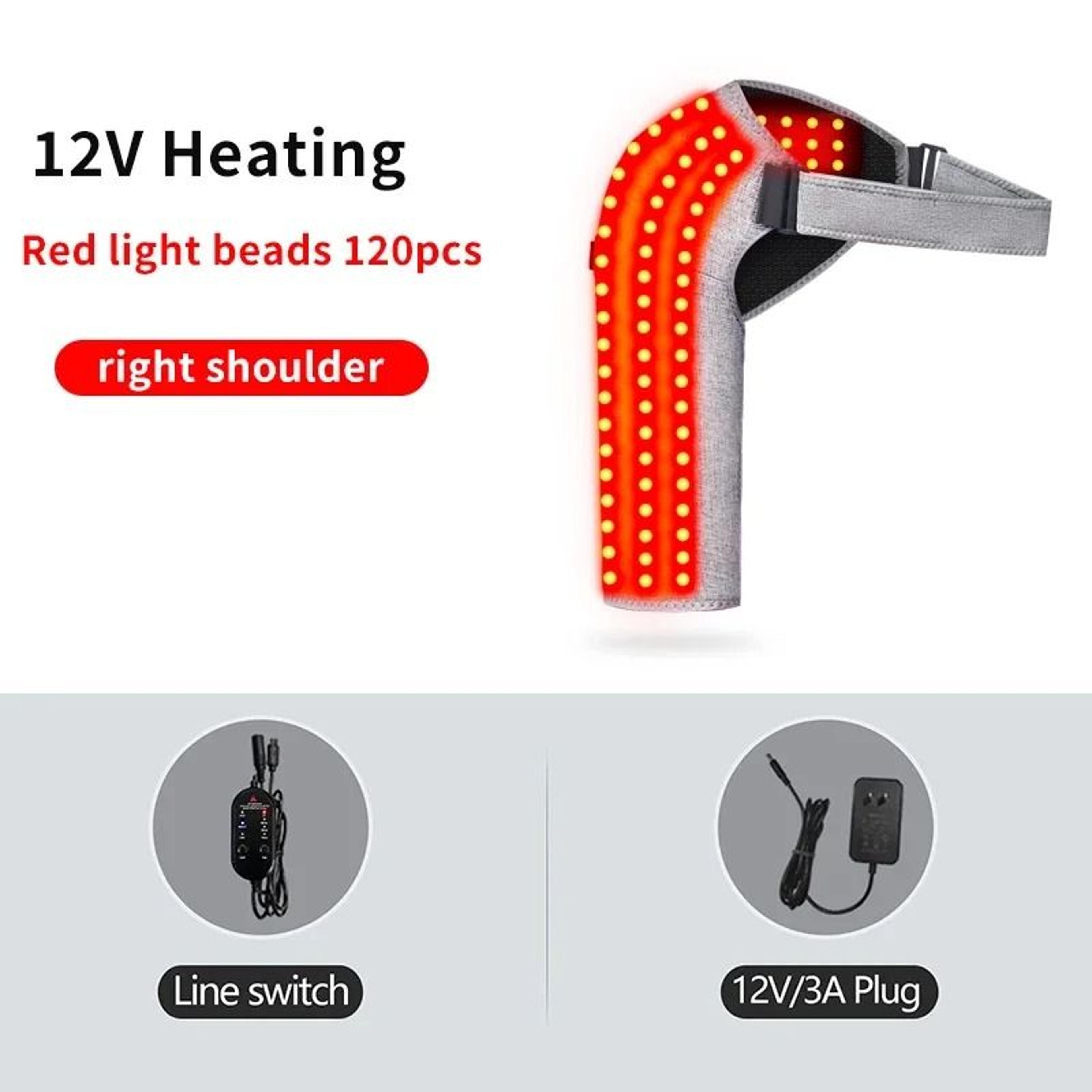 Red Light Heating Massage Shoulder Support Brace  3Speed Vibration  Thermal Compress Belt For Muscl 4