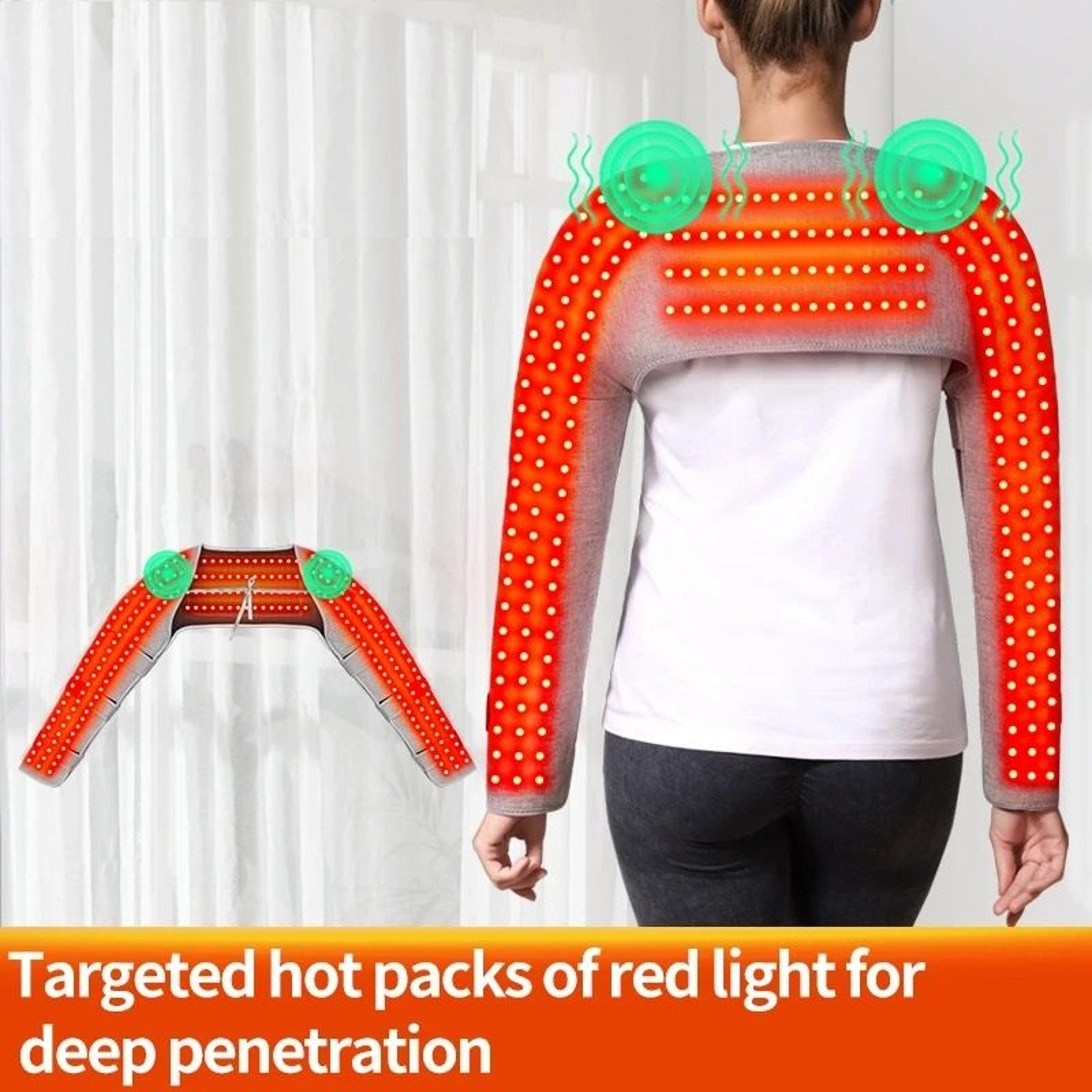 Red Light Heating Shoulder  Arm Pad  Vibration Massager Heated Support Wrap For Tendonitis Arthriti 2