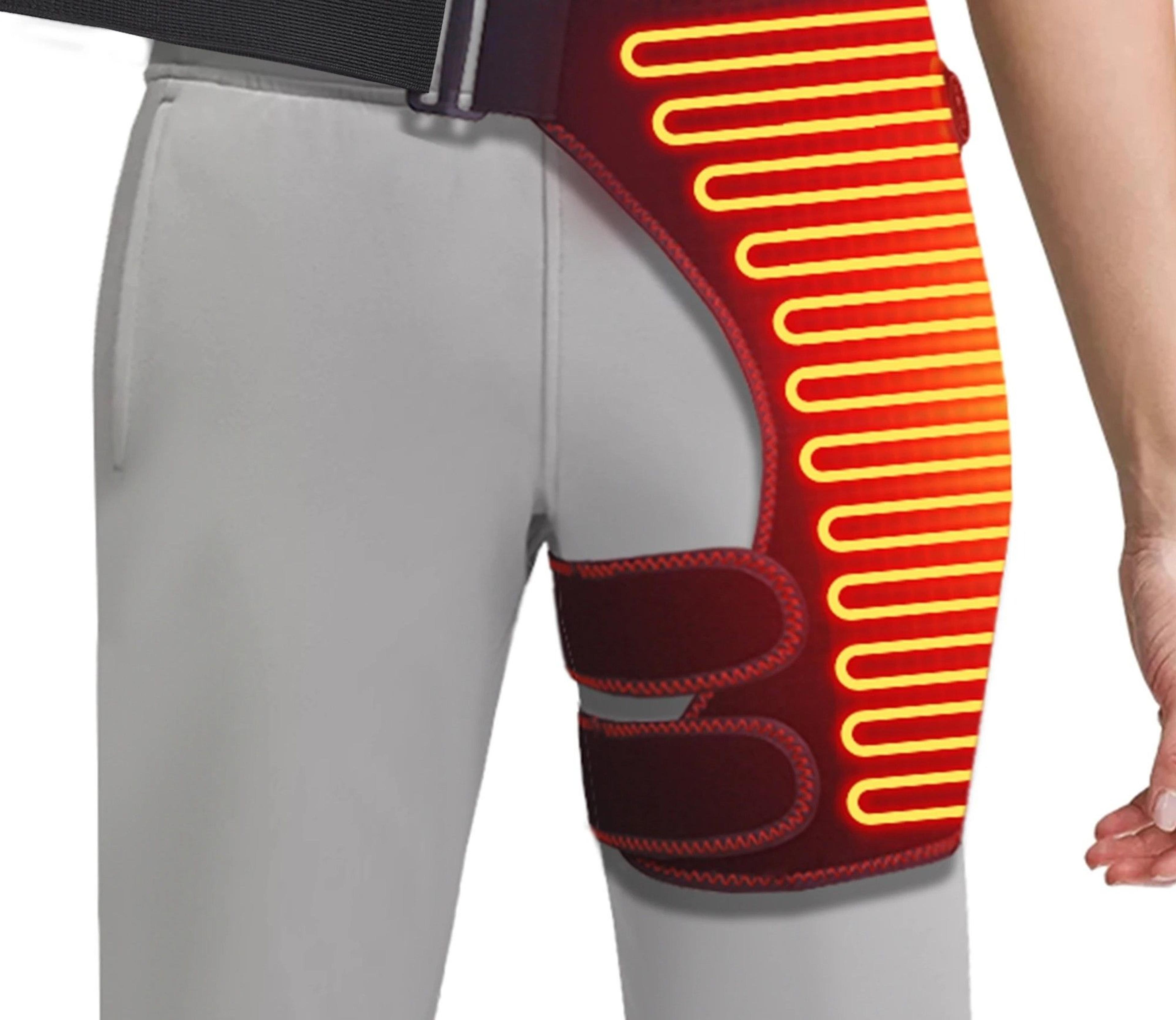 USB Heated Massage Hip Support Brace  3 Adjustable Heating Levels Thermal Wrap Pad For Lower Back H 0