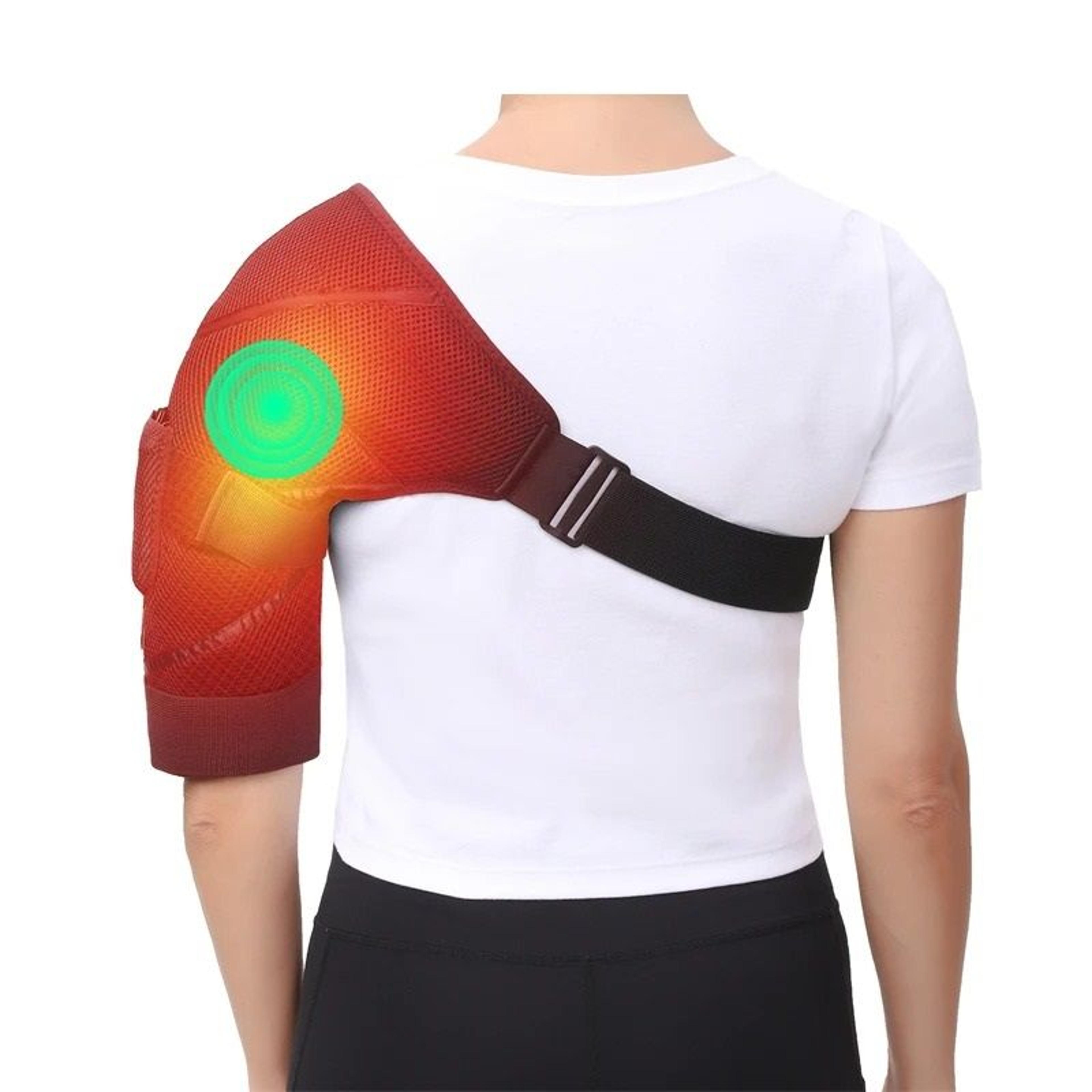 Electric Heated Massage Shoulder Brace  Heating Pad With 3 Temperature Settings  Vibration For Left 2