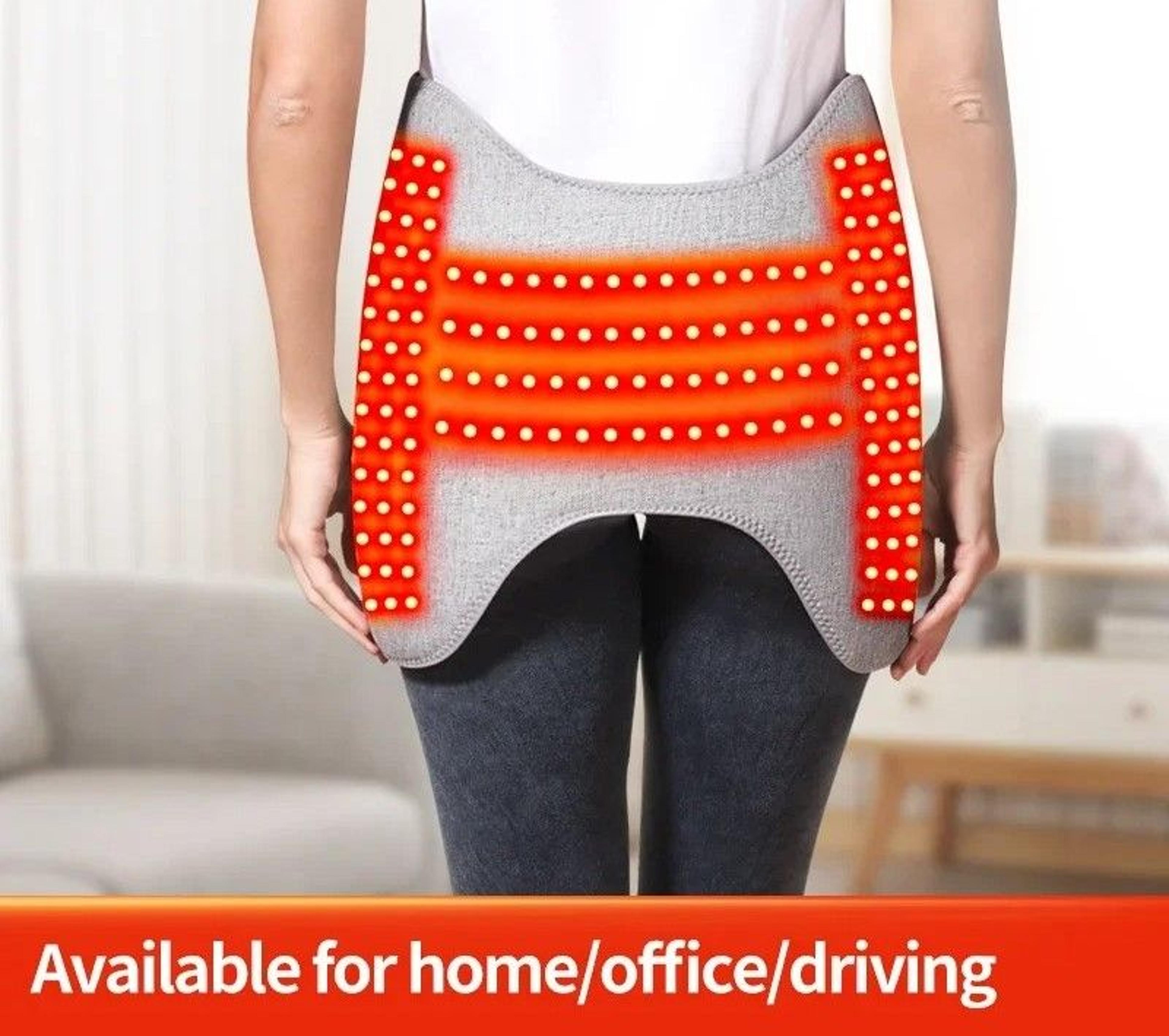 Red Light Heating Waist Hot Compress Massager  Vibration Lumbar Support Belt  Back Thermal Wrap For 1
