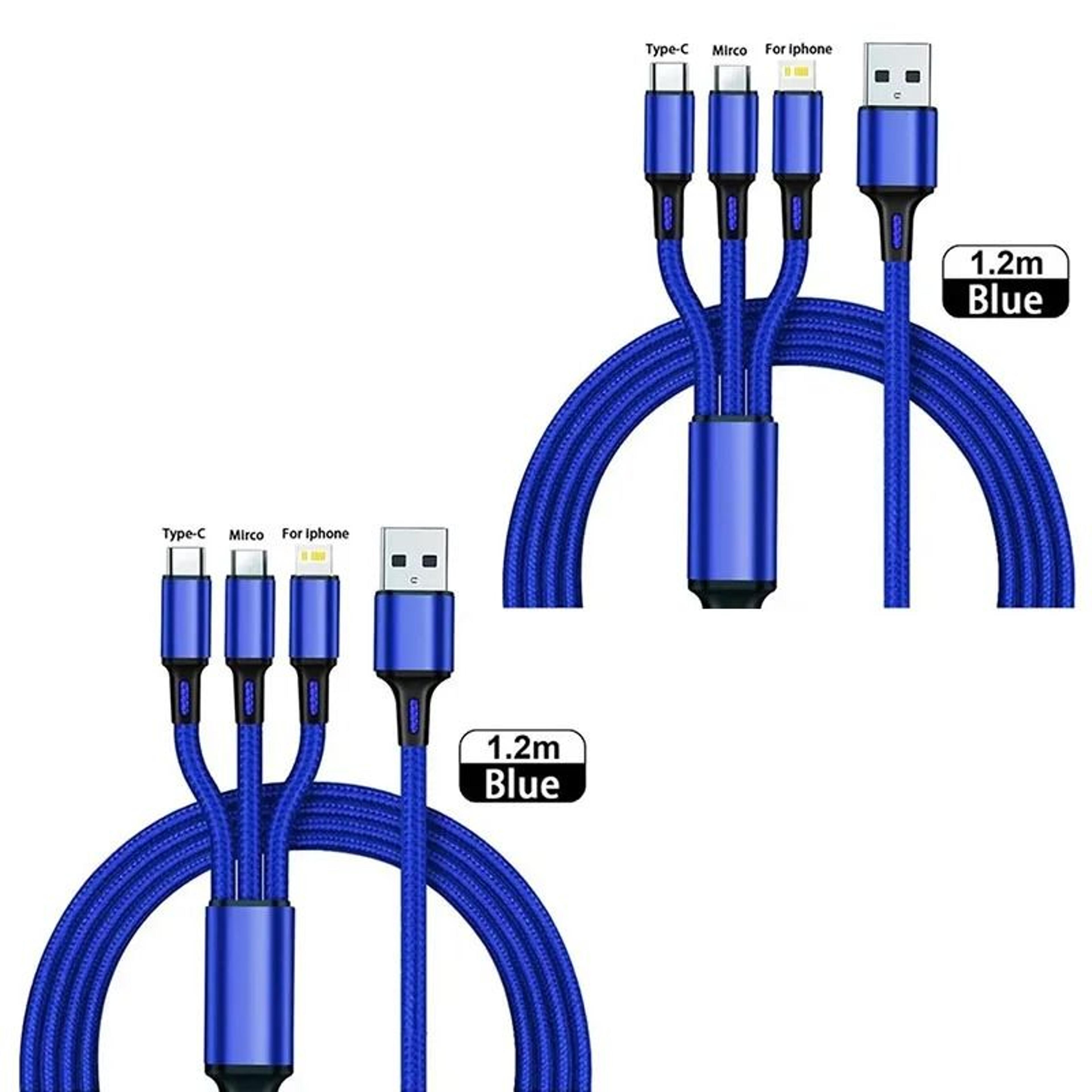 3 In 1 Universal Multi USB Fast Charging Cable 1 Or 3 Pack 11
