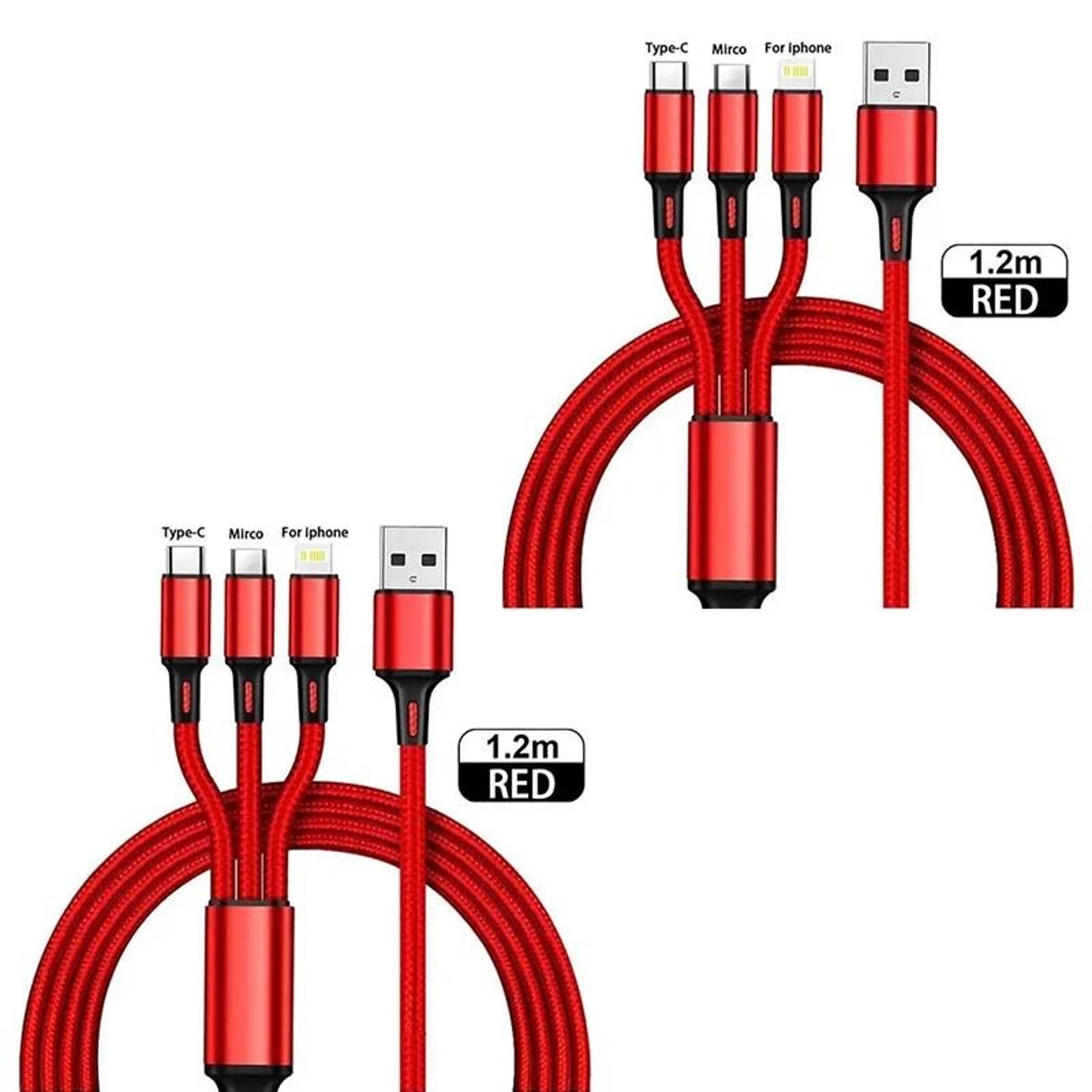 3 In 1 Universal Multi USB Fast Charging Cable 1 Or 3 Pack 13