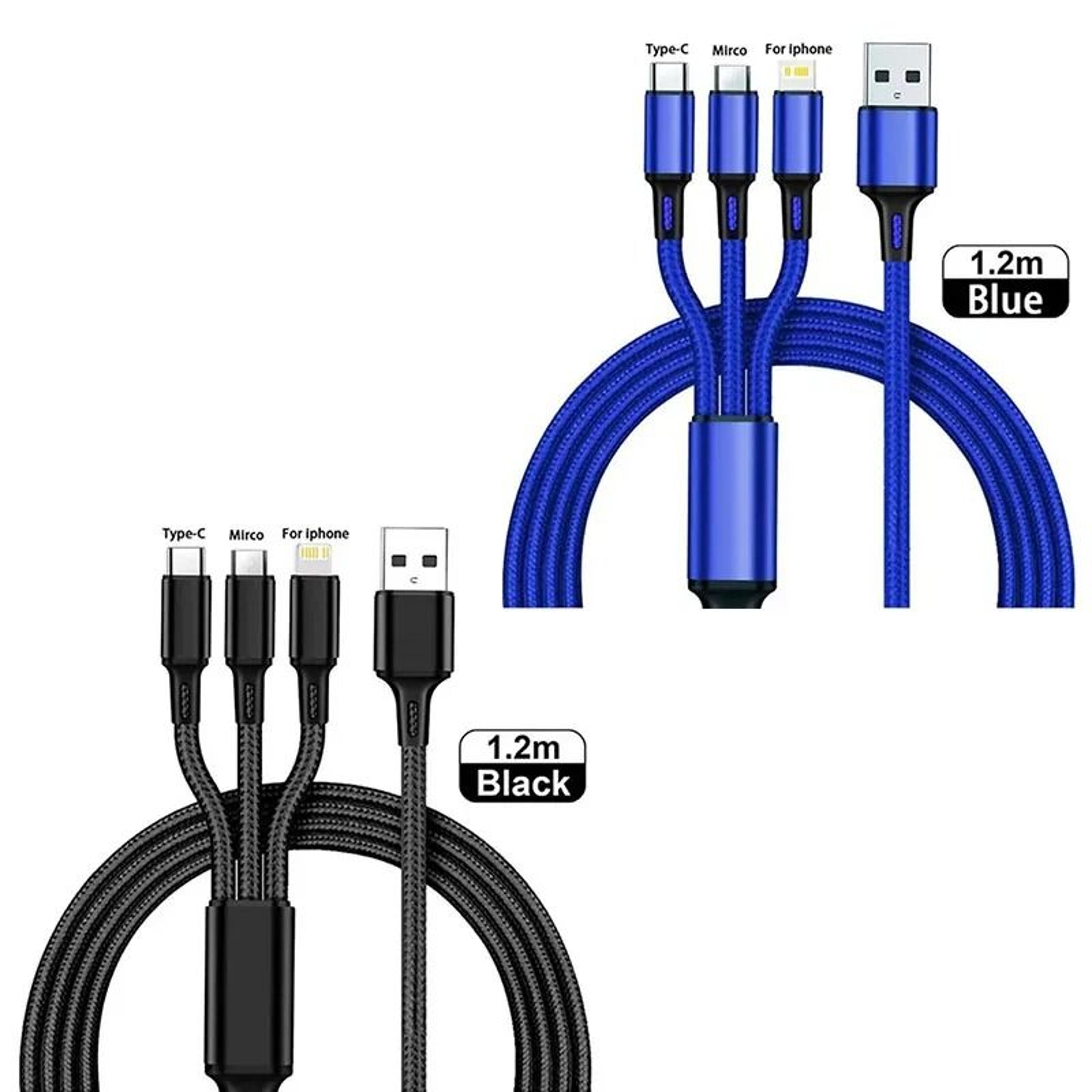 3 In 1 Universal Multi USB Fast Charging Cable 1 Or 3 Pack 17