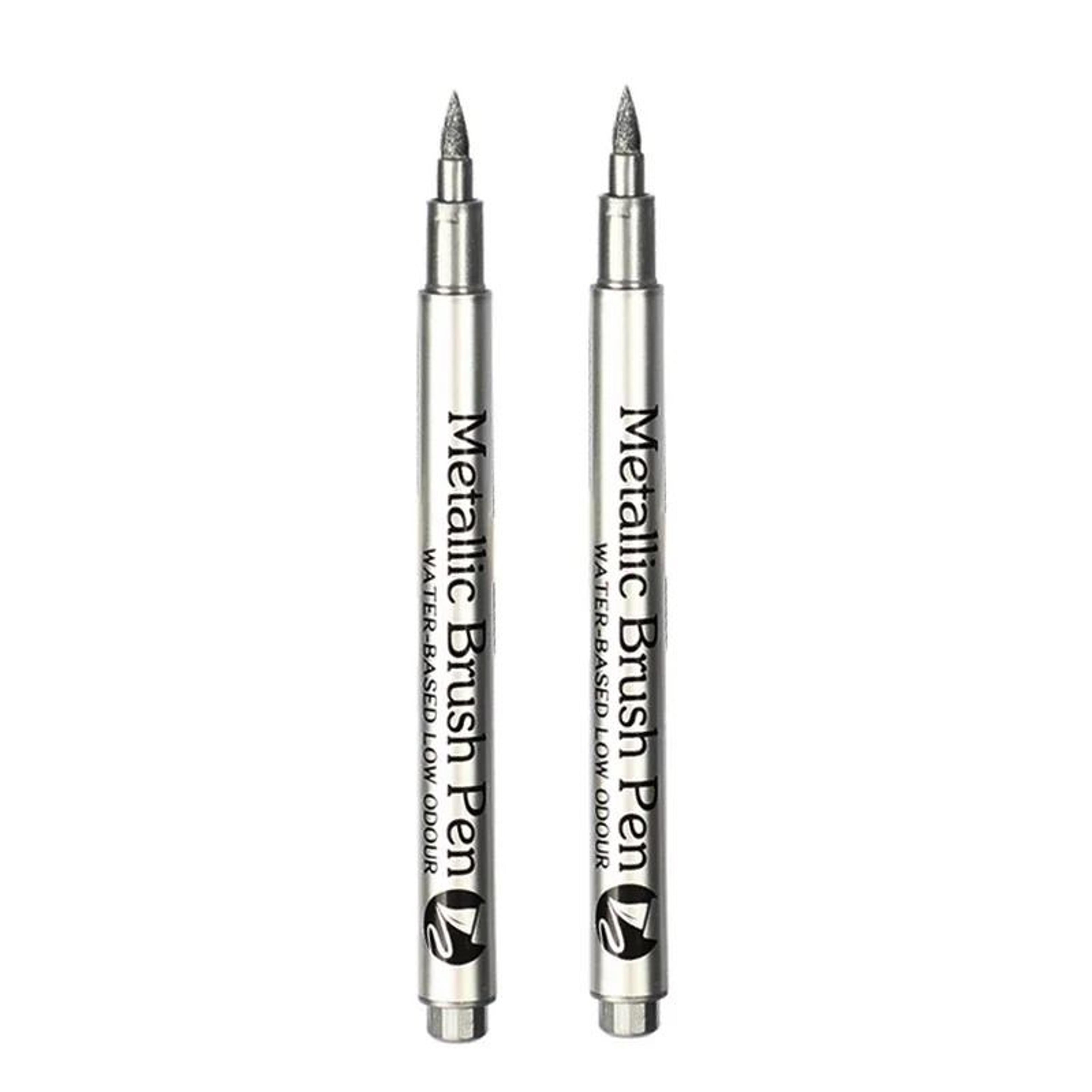 Metallic Brush Marker Pens Set In Gold And Silver 1 2 3 Or 4 Pcs 13