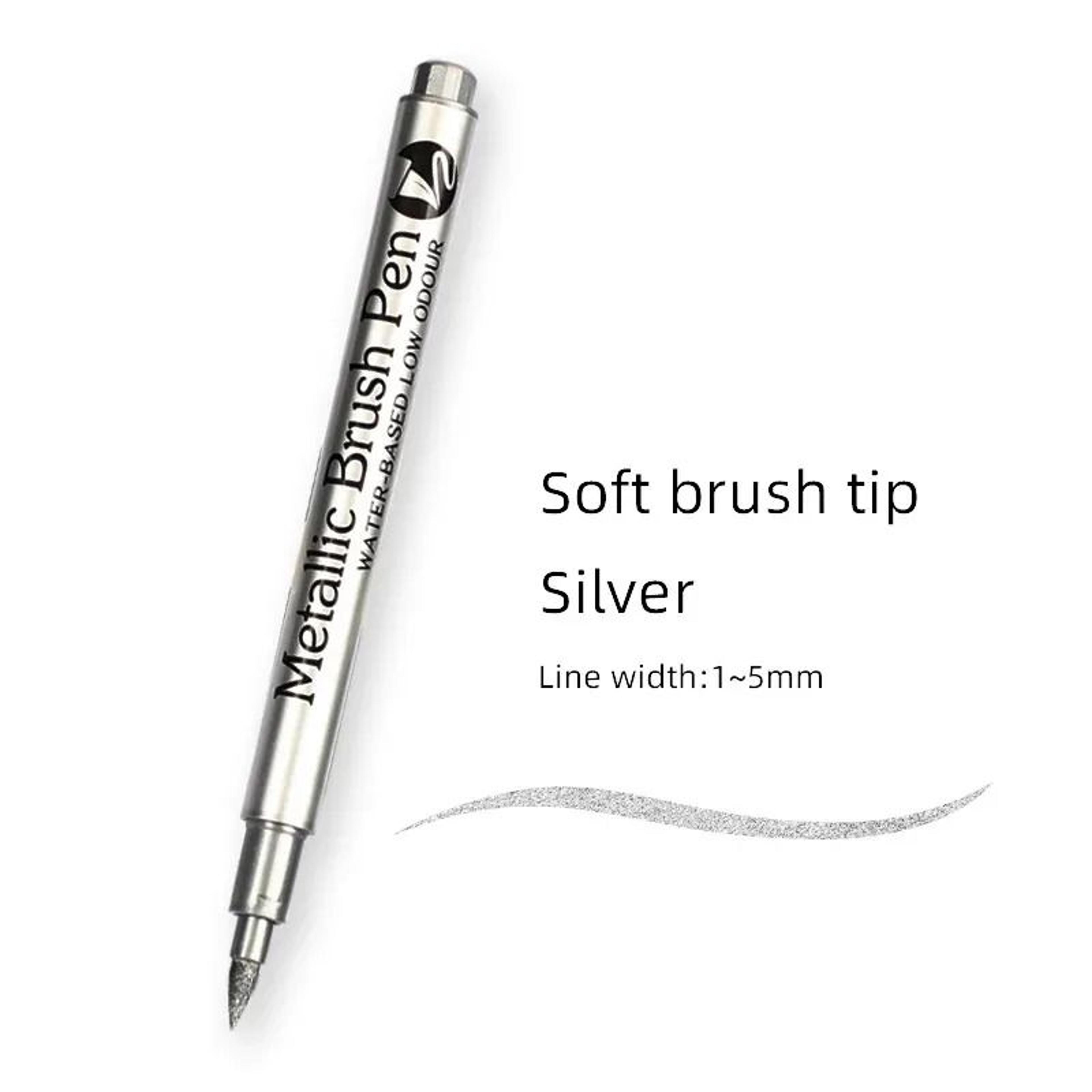 Metallic Brush Marker Pens Set In Gold And Silver 1 2 3 Or 4 Pcs 5