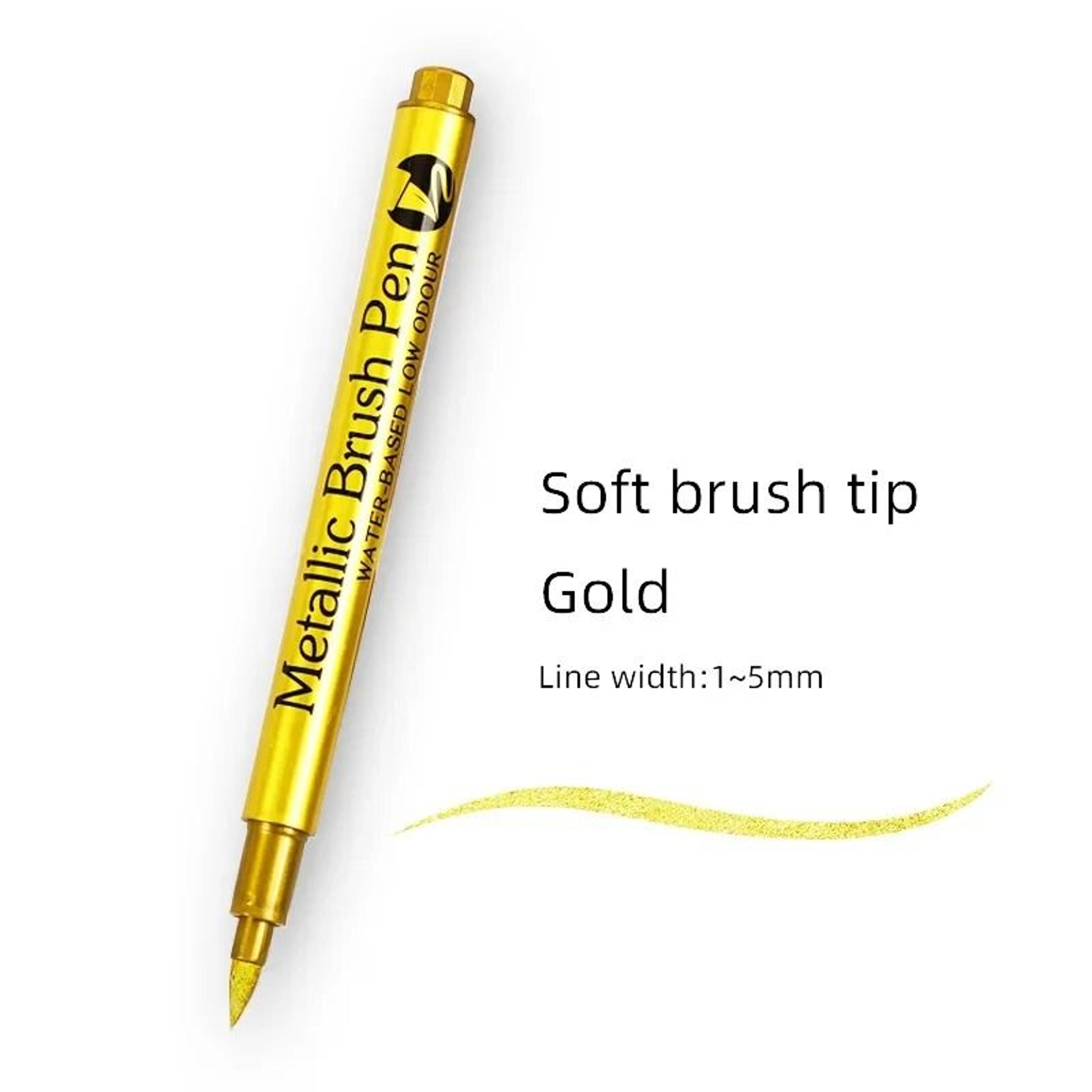 Metallic Brush Marker Pens Set In Gold And Silver 1 2 3 Or 4 Pcs 6