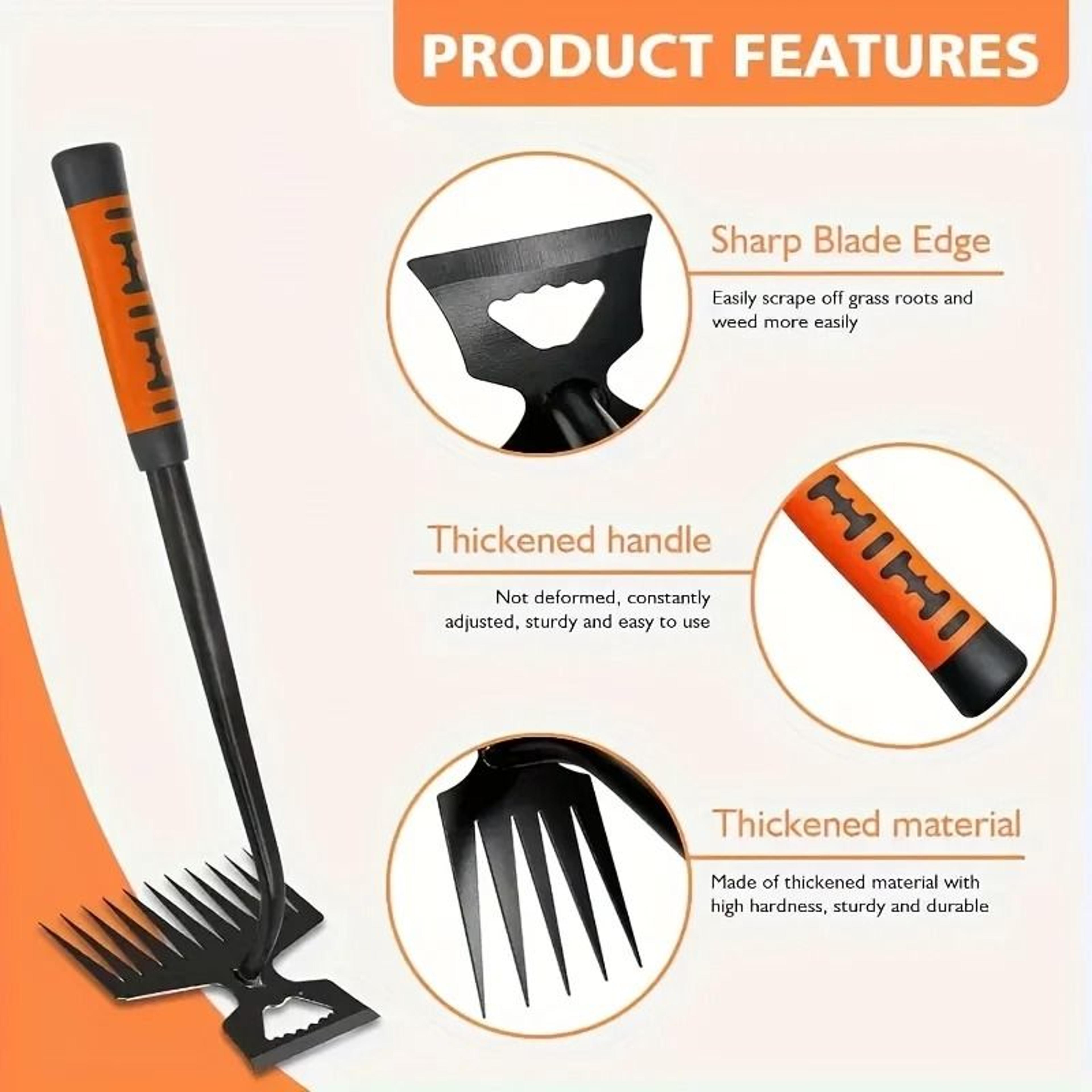 2in1 Dual Head Garden Weeding Rake And Manual Root Weeder 3