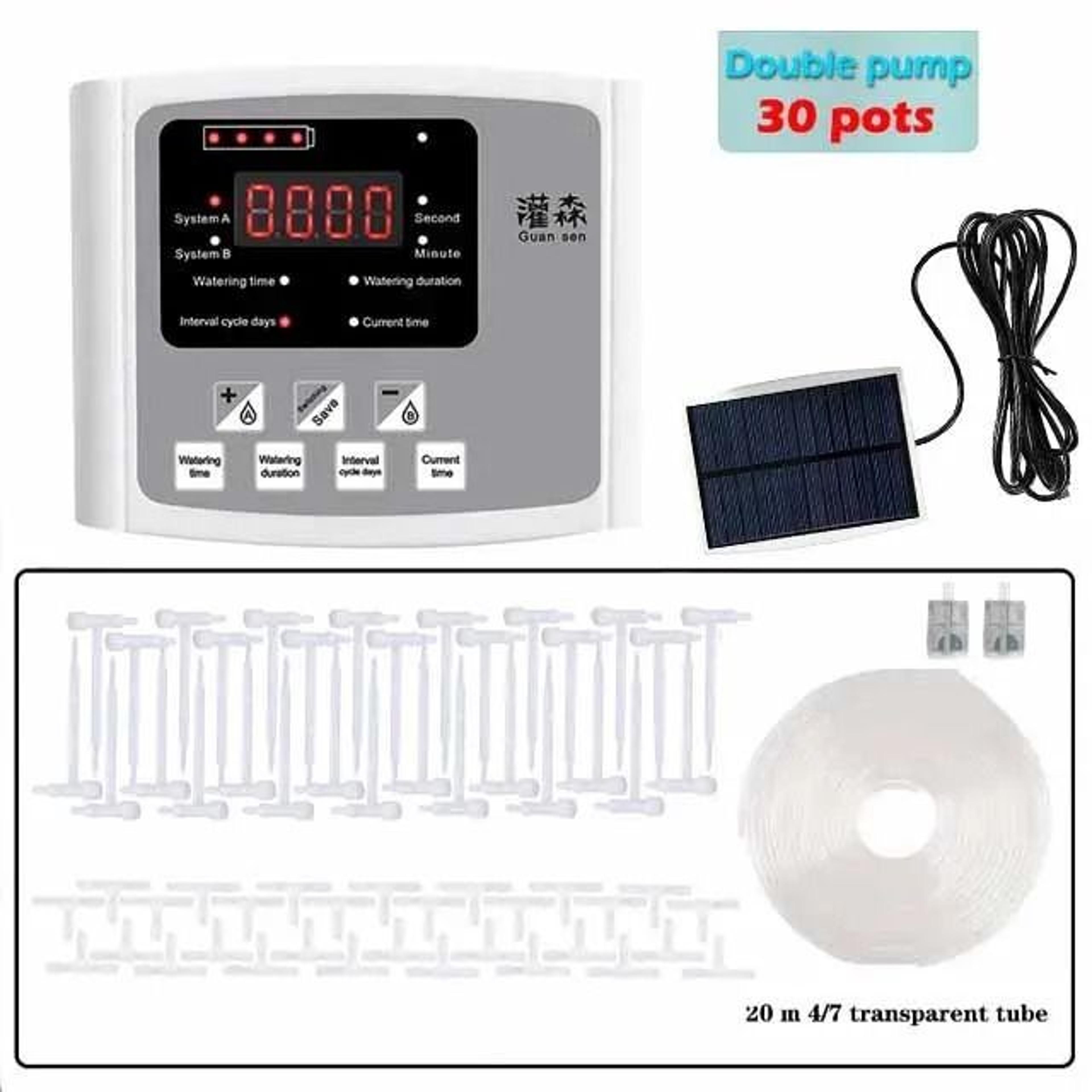 SolarPowered Intelligent Automatic Double Pump Drip Irrigation Controller With Adjustable Valves 9